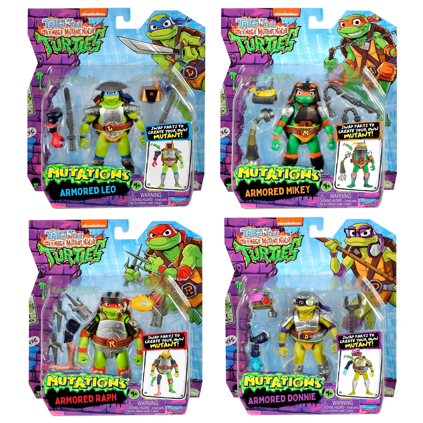 Teenage Mutant Ninja Turtles Mix N Match Armored Turtles 4pk