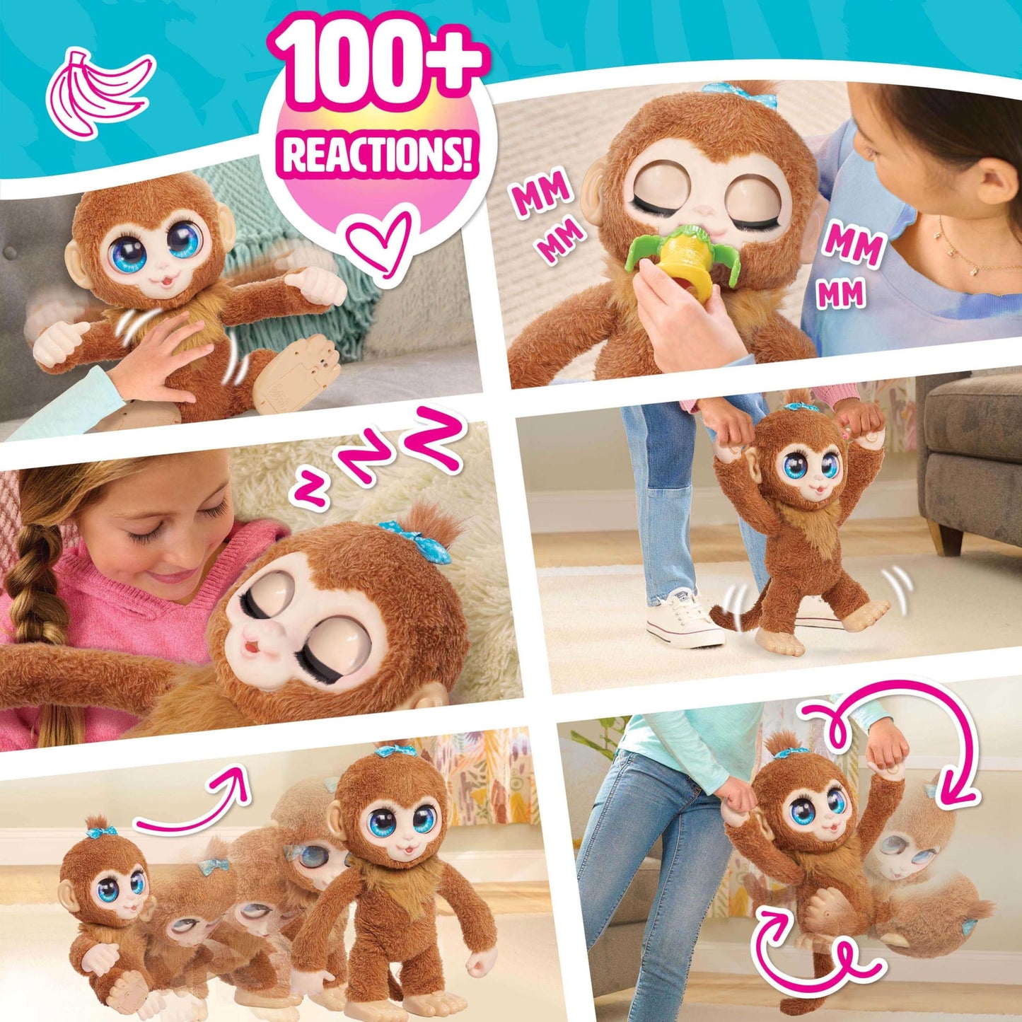 furReal Peanut The Playful Monkey Interactive Toy, 15-inch Realistic Plush, Kids Toys for Ages 4 Up, Gifts and Presents