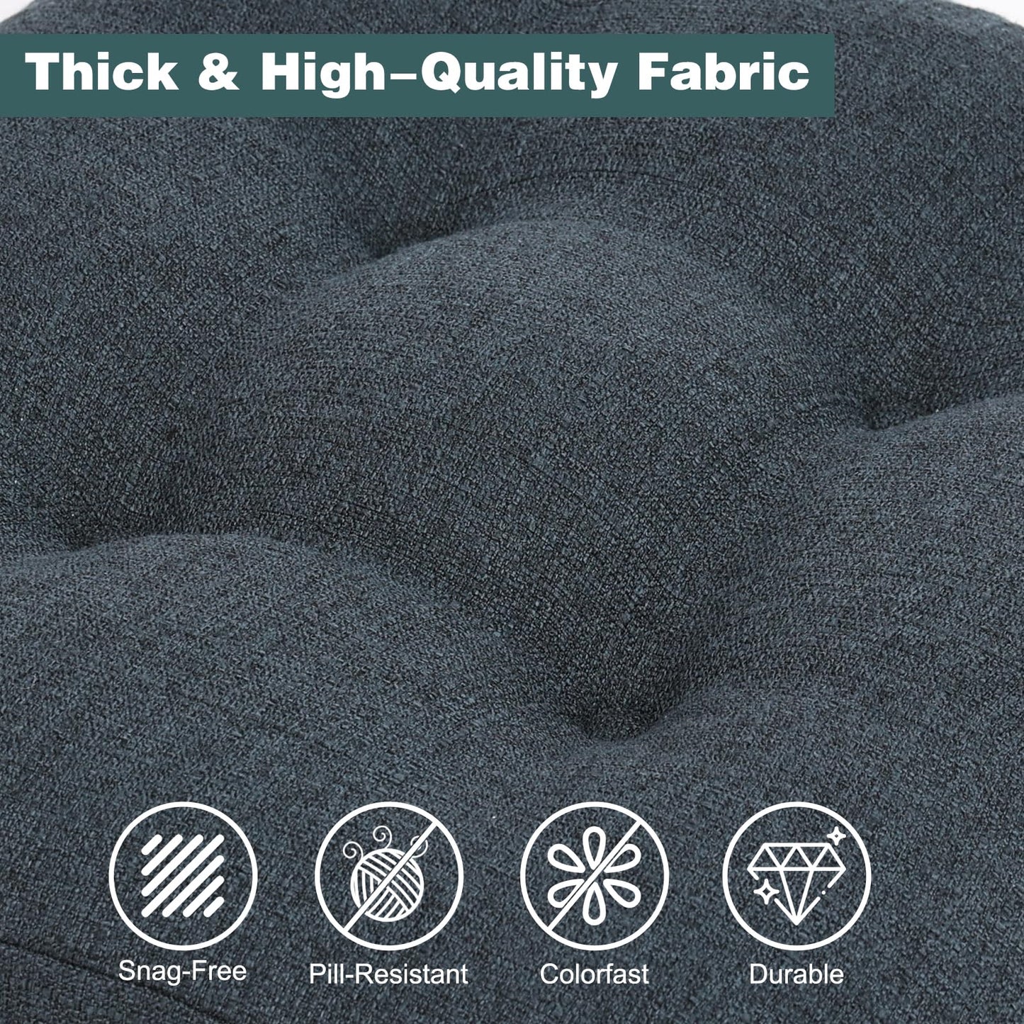baibu Dining Chair Cushions Set of 6, Dual-Layer Memory Foam Kitchen Chair Cushions, Patented Design Seat Pads with Ties, 16.5 x 16.5 x 3.5in, Navy Blue