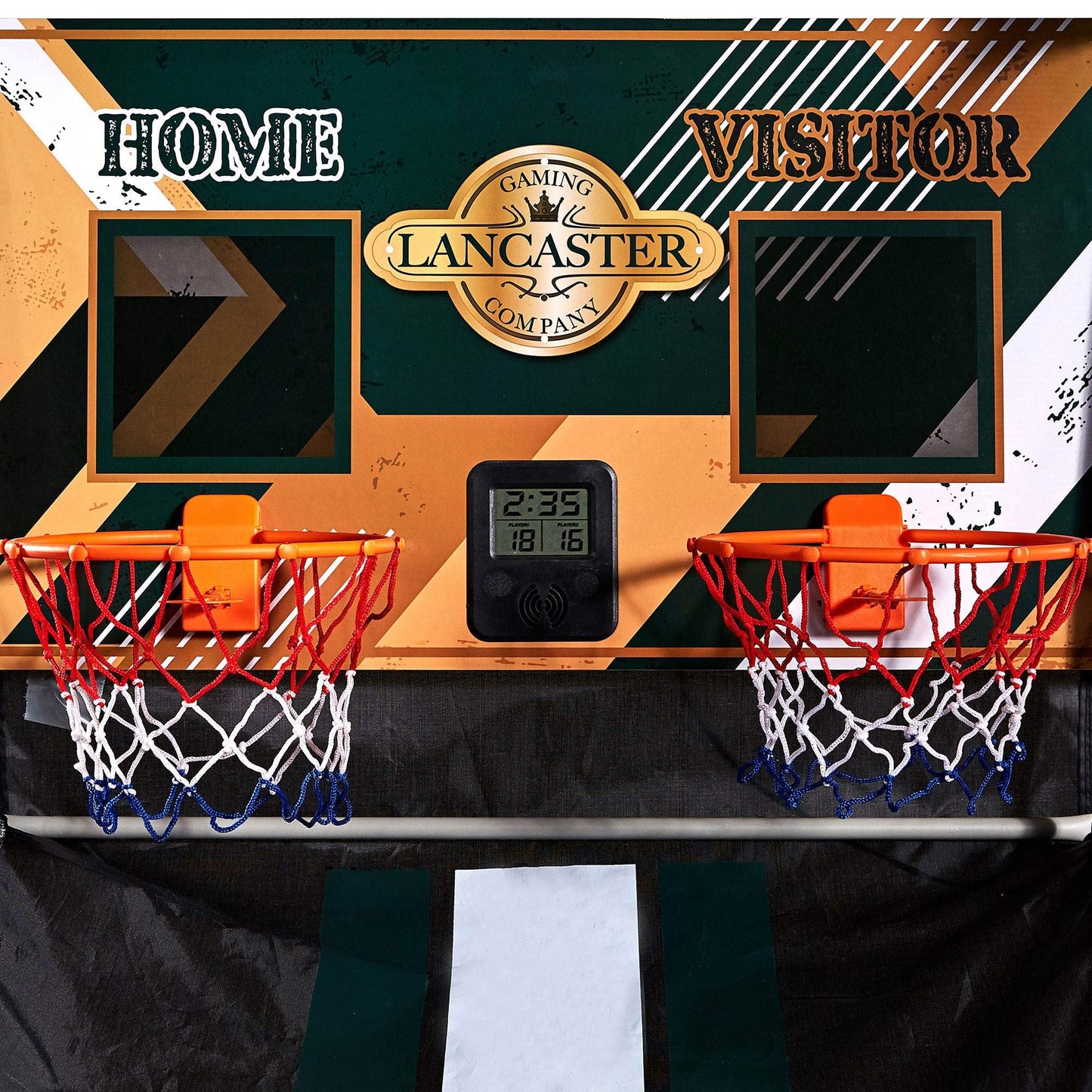 Lancaster Sports EZ Fold Basketball Arcade Game, Indoor 2 Player Dual Hoop Shot Challenge