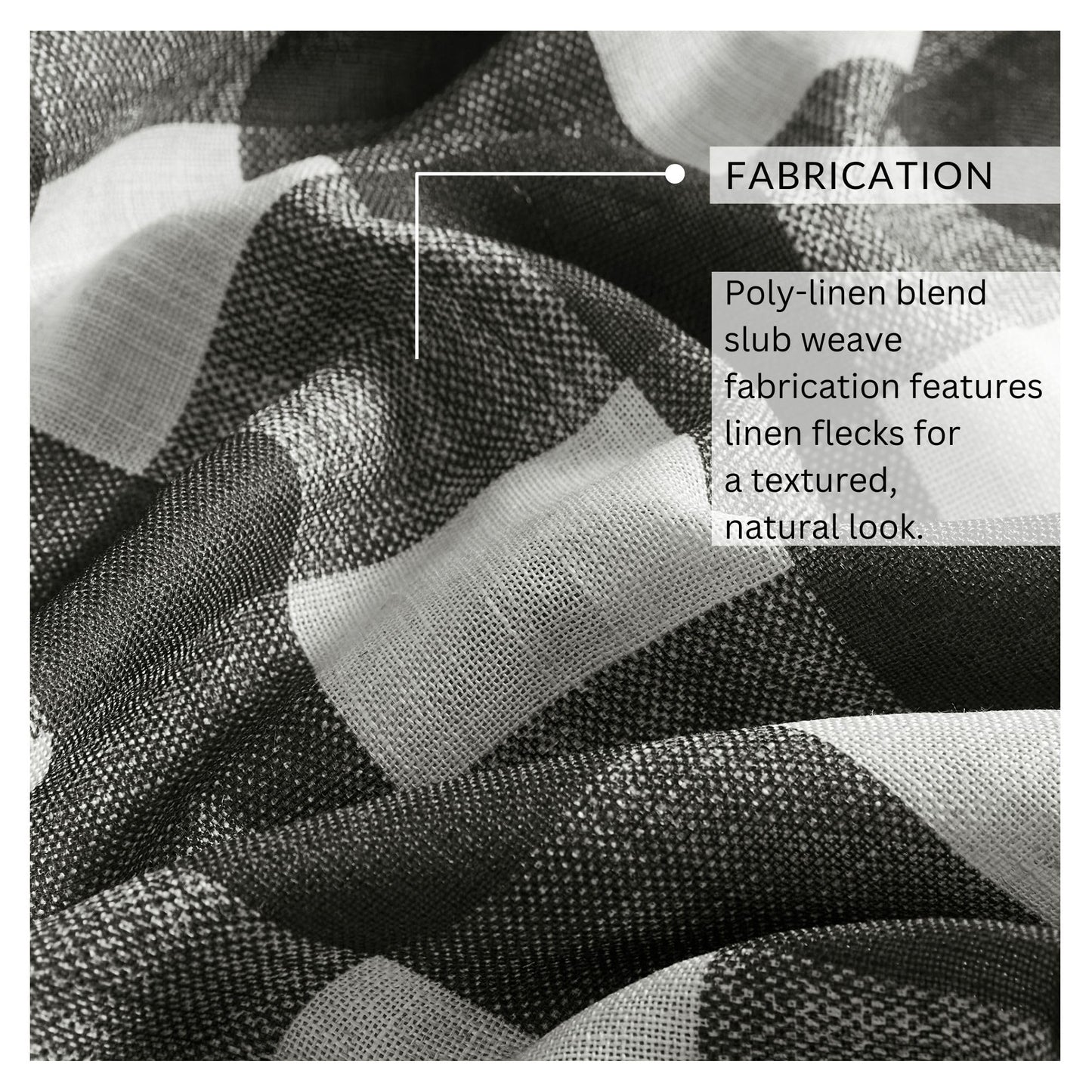 Elrene Home Fashions Farmhouse Living Grainger Buffalo-Check Blackout Window Curtain, Living Room and Bedroom Drape with Rod Pocket Tabs, 52" x 95", Black, 1 Panel