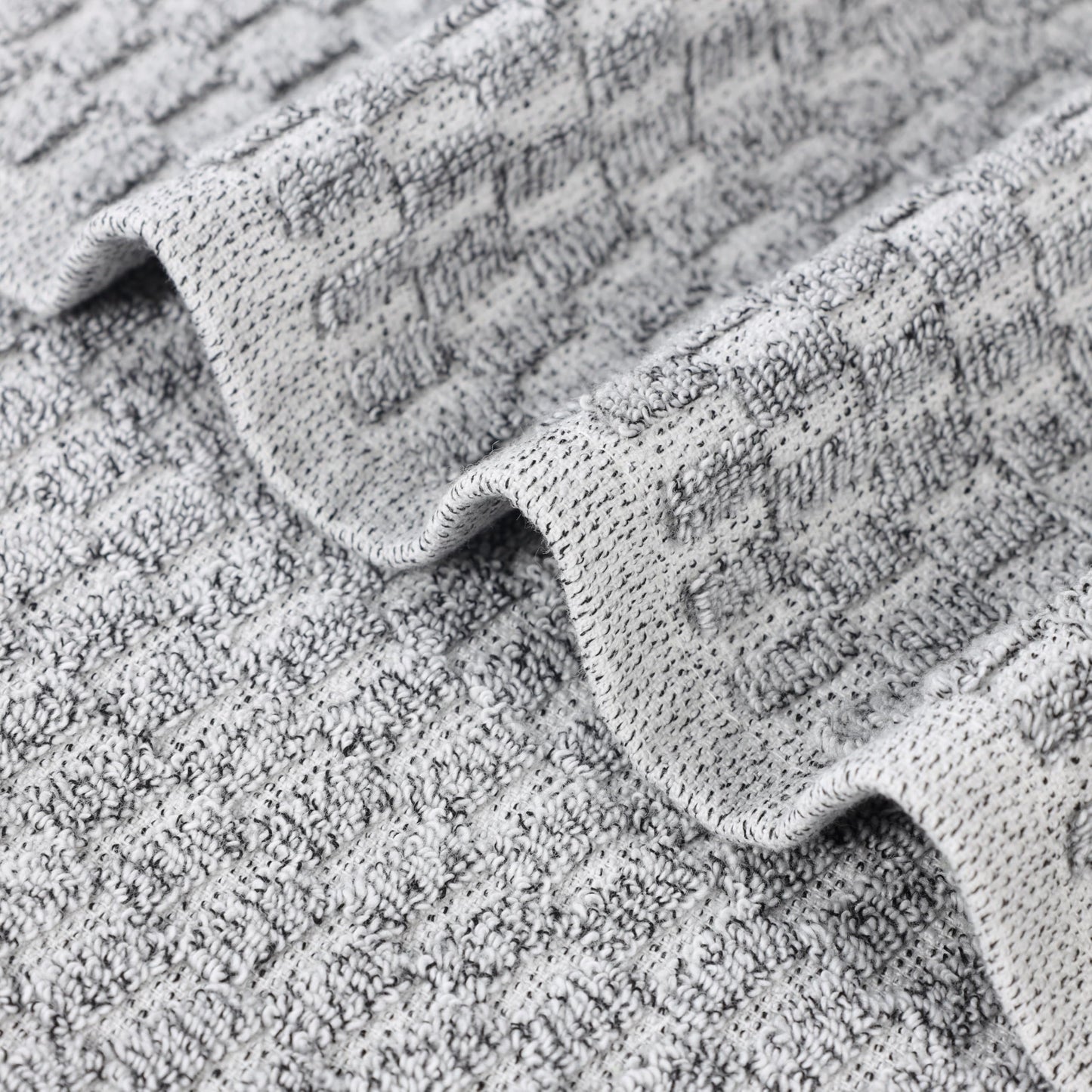 Superior Juno Viscose Cotton Blend Medium Weight Towels, for Bathroom, Shower, Spa, Plush, Quick Dry, Ultra-Soft Towels, Bath Essentials, Border Detail, 9 Piece Assorted Towel Set, Charcoal