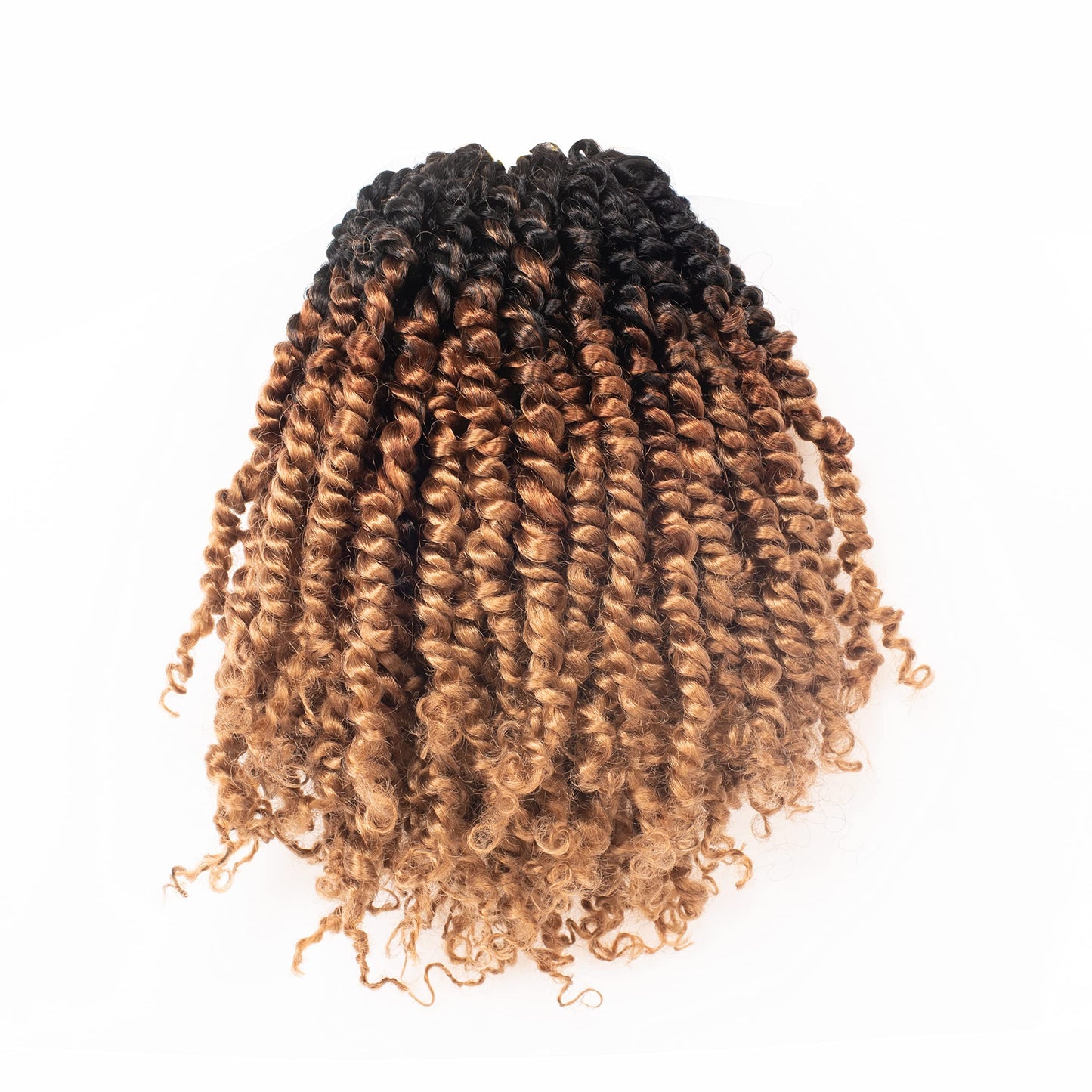 ToyoTress Tiana Passion Twist Hair - 10 Inch 8 Packs Pre-twisted Crochet Braids Ombre Brown Blonde, Short Bob Pre-looped Synthetic Braiding Hair Extensions (10 Inch, OT30/27-8P)