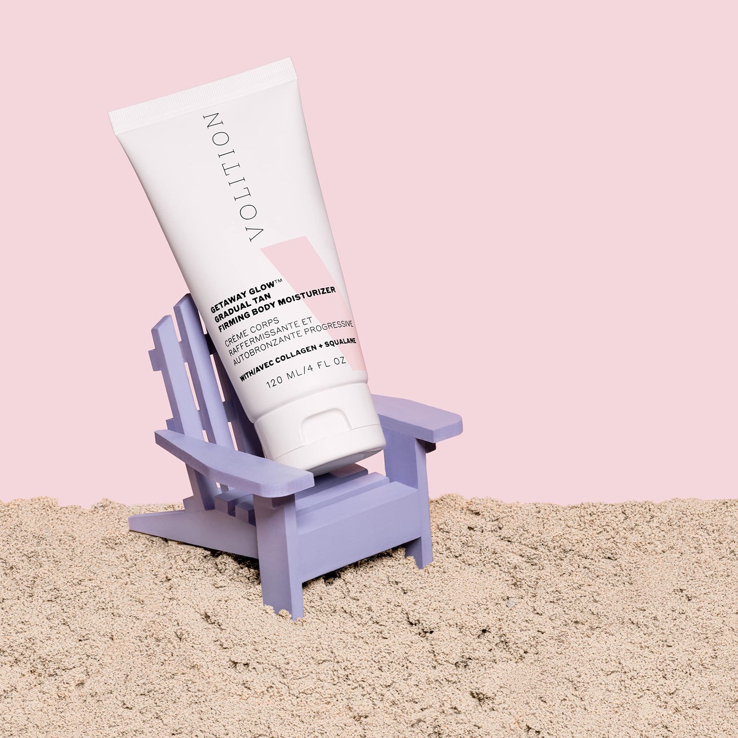 Volition Beauty Getaway Glow Gradual Tan Firming Body Moisturizer with Vegan Collagen + Squalane | Skin Smoothing Cream, Stretchmark Treatment & Sunless Tanning Lotion | Quick Drying Formula