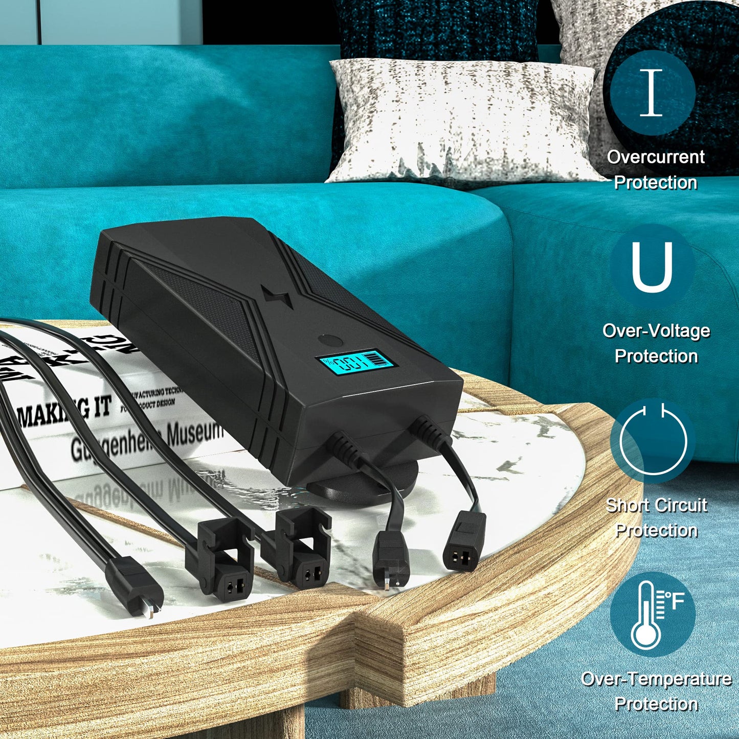 Ponkor Battery Pack for Reclining Furniture- 2500mAh Power Recliner Battery Pack Rechargeable, Universal Furniture Battery Pack with 2-Pin Electric Cord for Lift Chairs Sofas- Power Supply