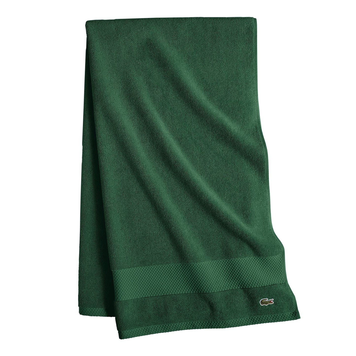 Lacoste Heritage 100% Supima Cotton Bath Sheet, Croc Green, 35" x 70" – Highly Absorbent & Quick Drying, Premium Super Soft Bath Towel, Bathroom Essential, Gift for All Occasions, Machine Washable