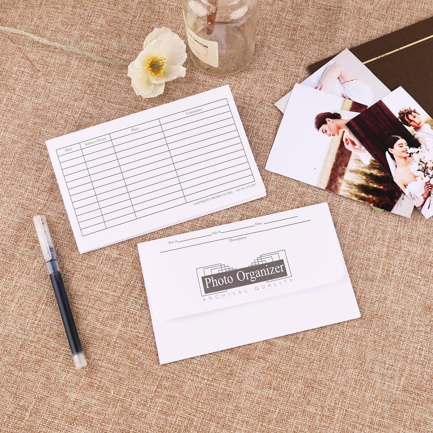 Lineco, Acid Free Photo organizer White File Envelopes 4x6 Inch, for Photos, Postcards, Greeting Cards (25/Pack, 4 Packs)