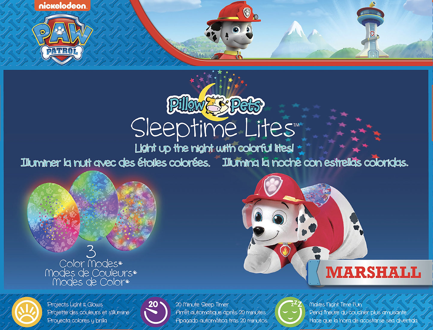 Pillow Pets Paw Patrol-Marshall Sleeptime Lite, Marshall Plush Night Light