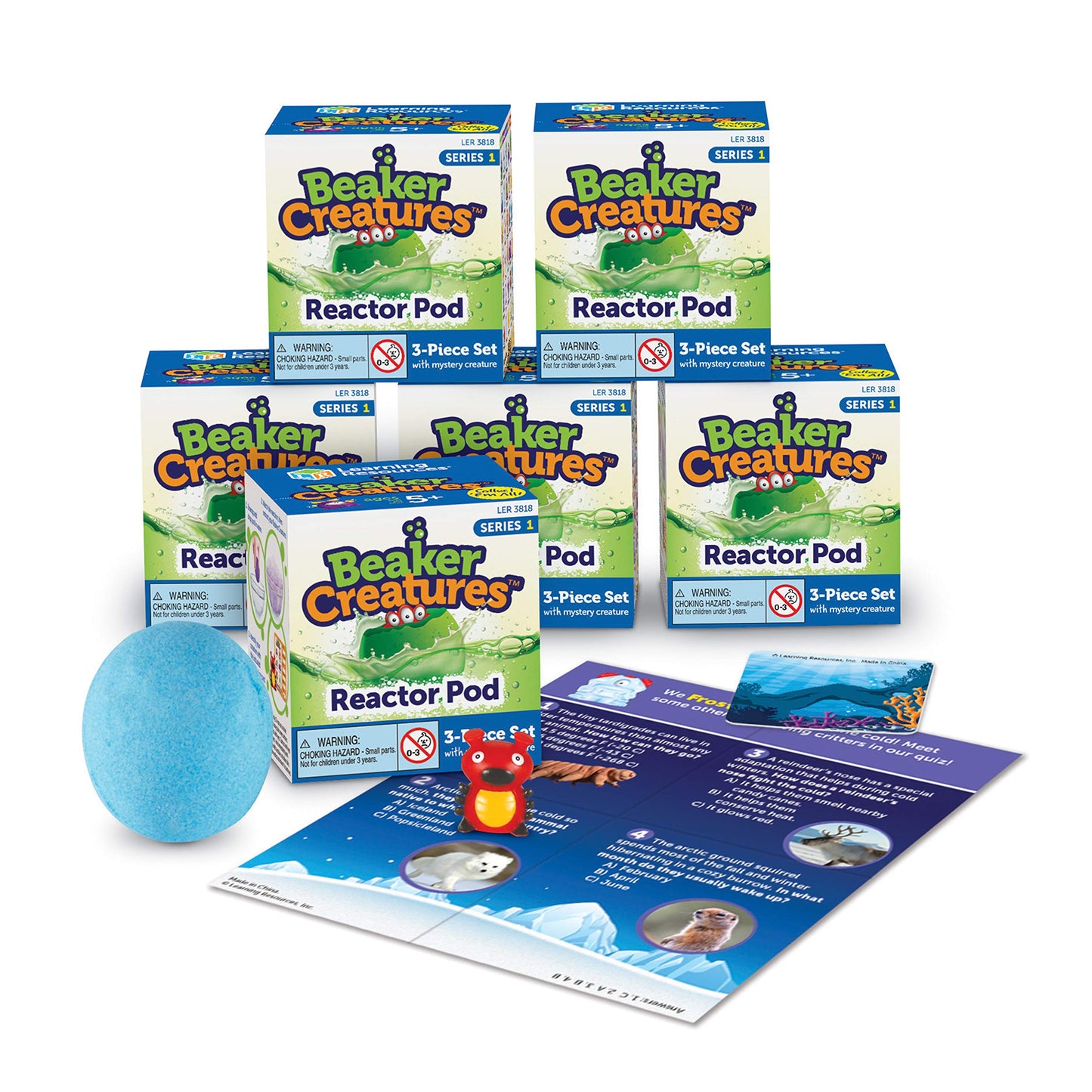 Learning Resources Beaker Creatures Reactor Pods,Series 1, STEM Certified Science Toy, Fun Experiments for Kids, 6 Pack, Ages 5+, Multicolor, LER3824