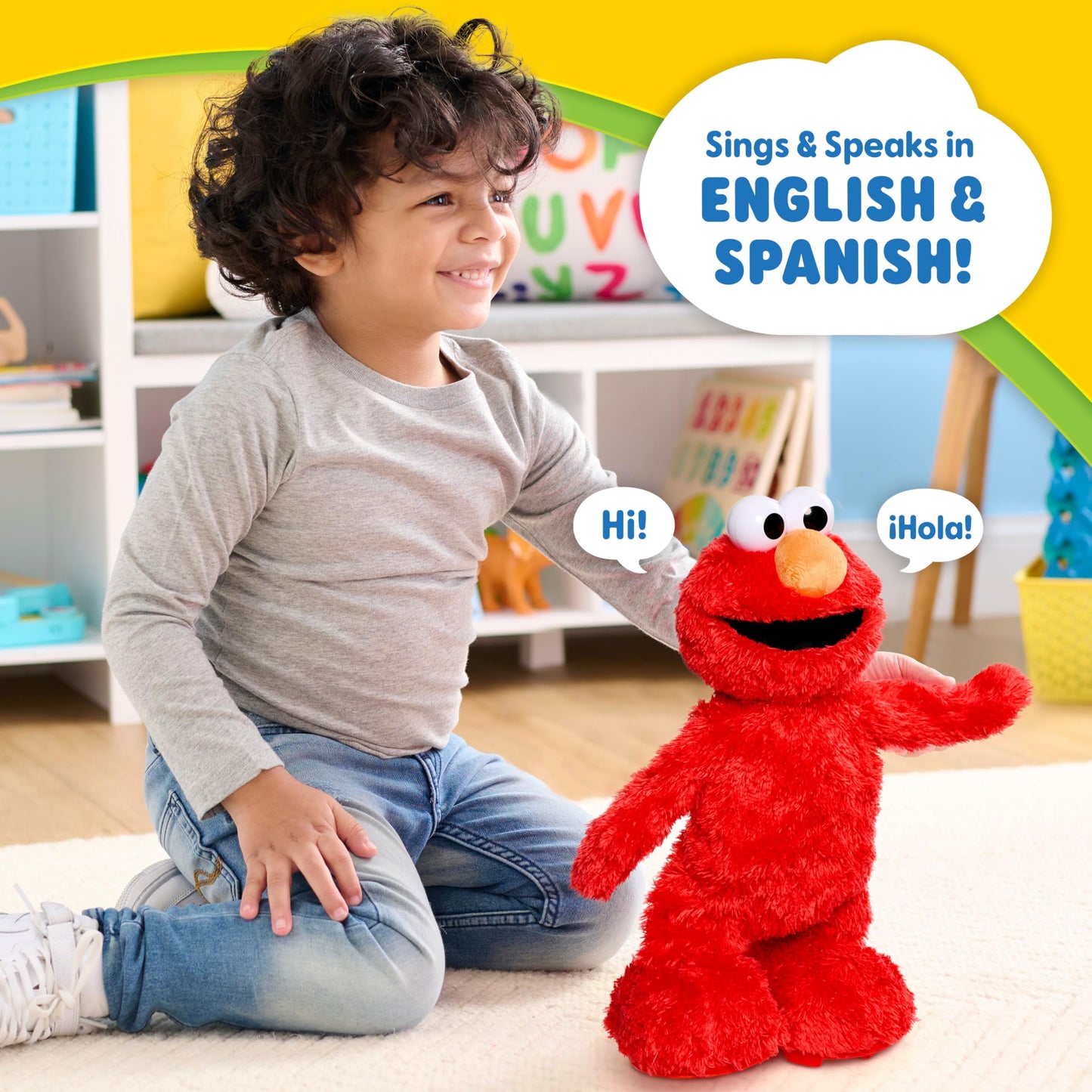 Sesame Street Hokey Pokey Elmo Interactive Toy with Music and Motion, 14-inch Bilingual Plush, Pretend Play, Kids Toys for Ages 18 Month, Gifts and Presents