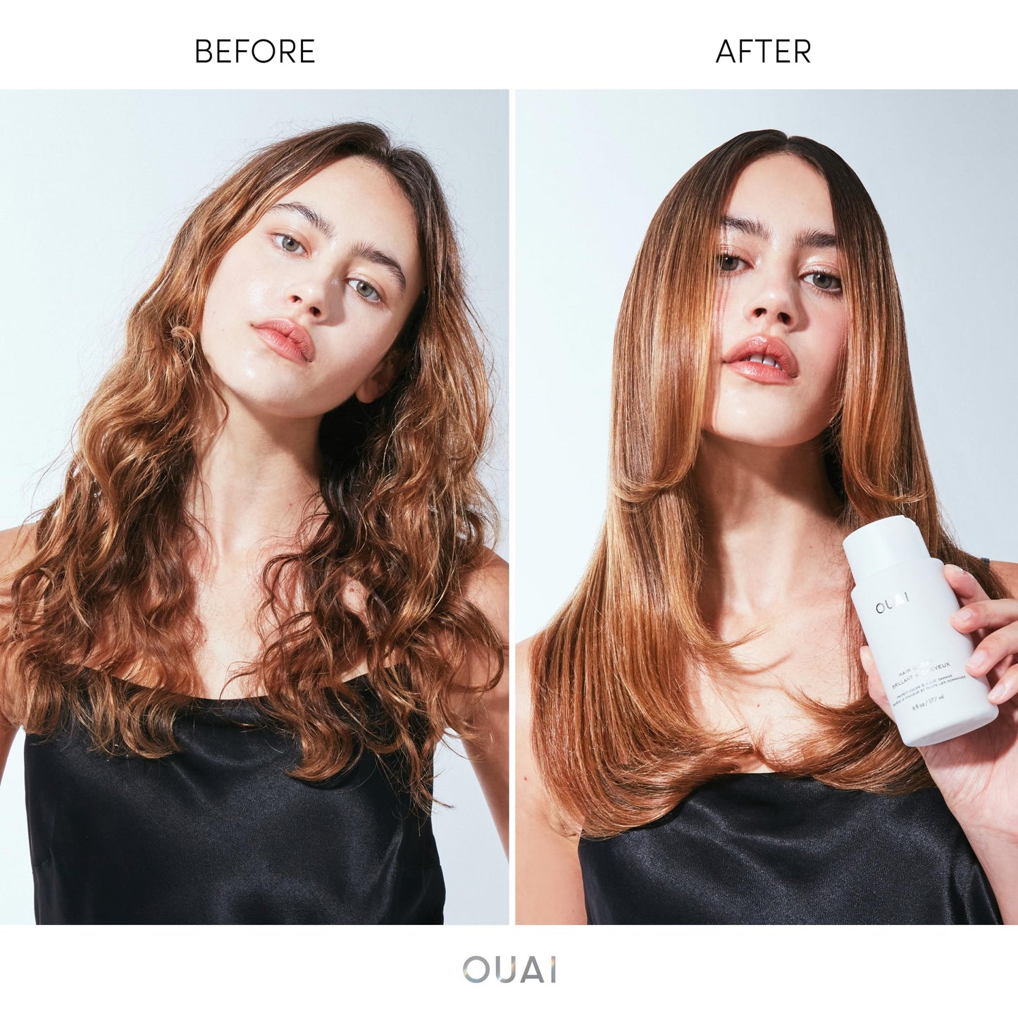 OUAI Hair Gloss - In-Shower Shiny Hair Treatment with Frizz Control - Heat Protectant Hair Glaze Infused with Hyaluronic Acid, Rice Water + Panthenol - Paraben, Phthalate & Sulfate Free (6 Oz)