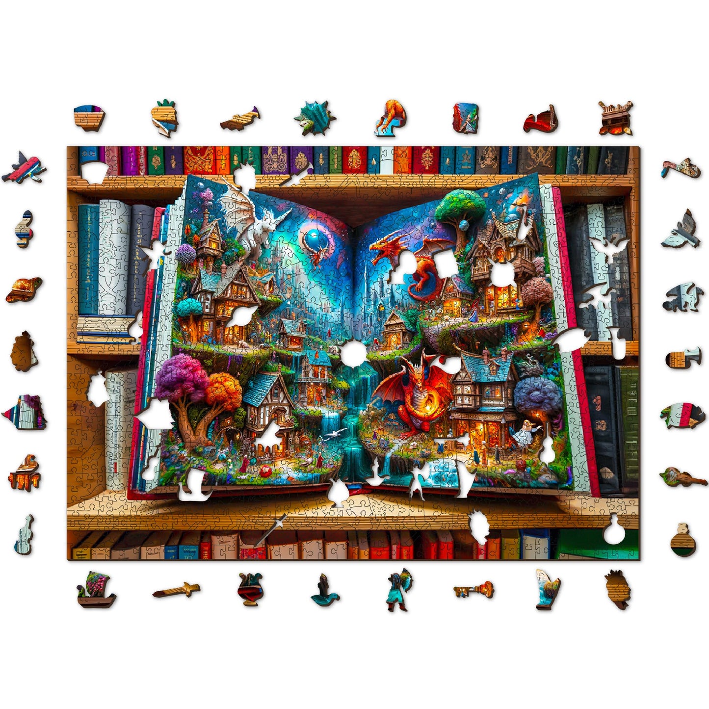 WOODEN.CITY Enchanted Tales 1000 Piece Puzzle | Wooden Puzzles for Adults | Jigsaw Puzzles 1000 Pieces Made in EU - Size 21.25 X 15.5 in | Magical Jigsaw Puzzle