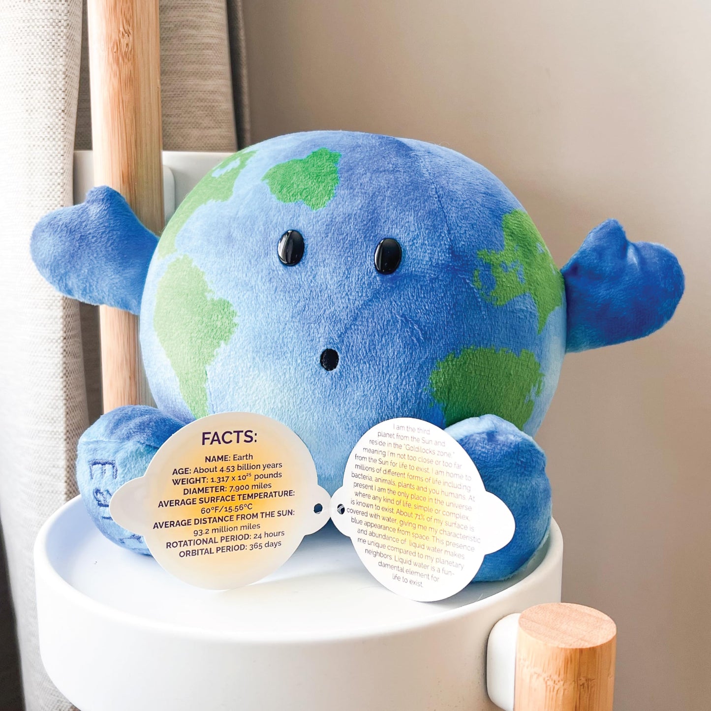 Celestial Buddies Little Earth Buddy Science Astronomy Space Solar System Educational Plush Blue Planet Toys