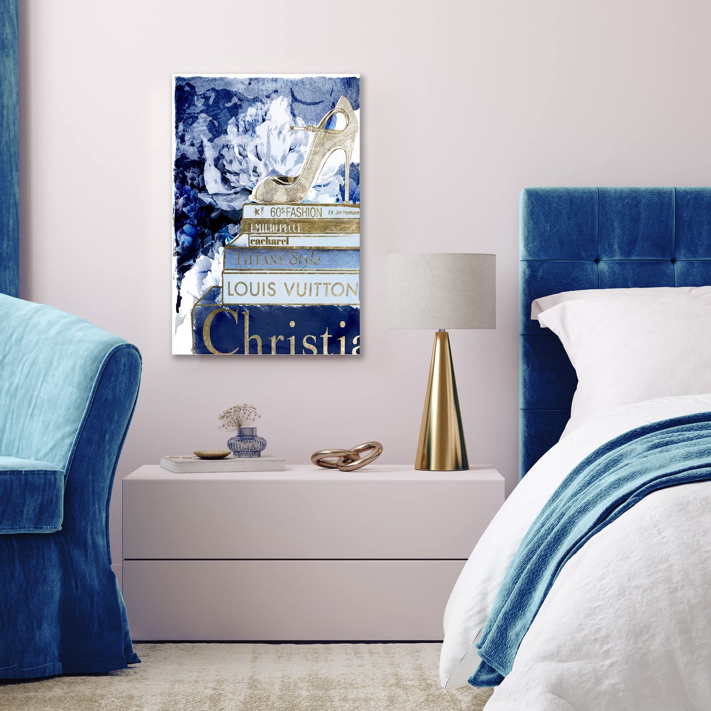Wynwood Studio Fashion and Glam Wall Art Canvas Prints 'What's On My Mind Navy Custom' Home Décor, 24 in x 36