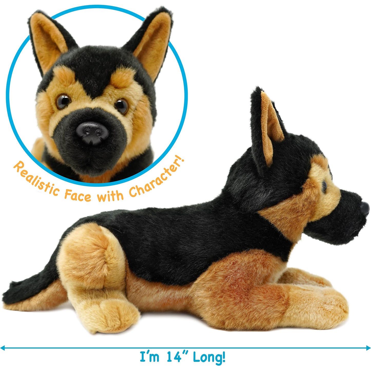 Gretchen The German Shepherd - 15 Inch Stuffed Animal Plush - by TigerHart Toys