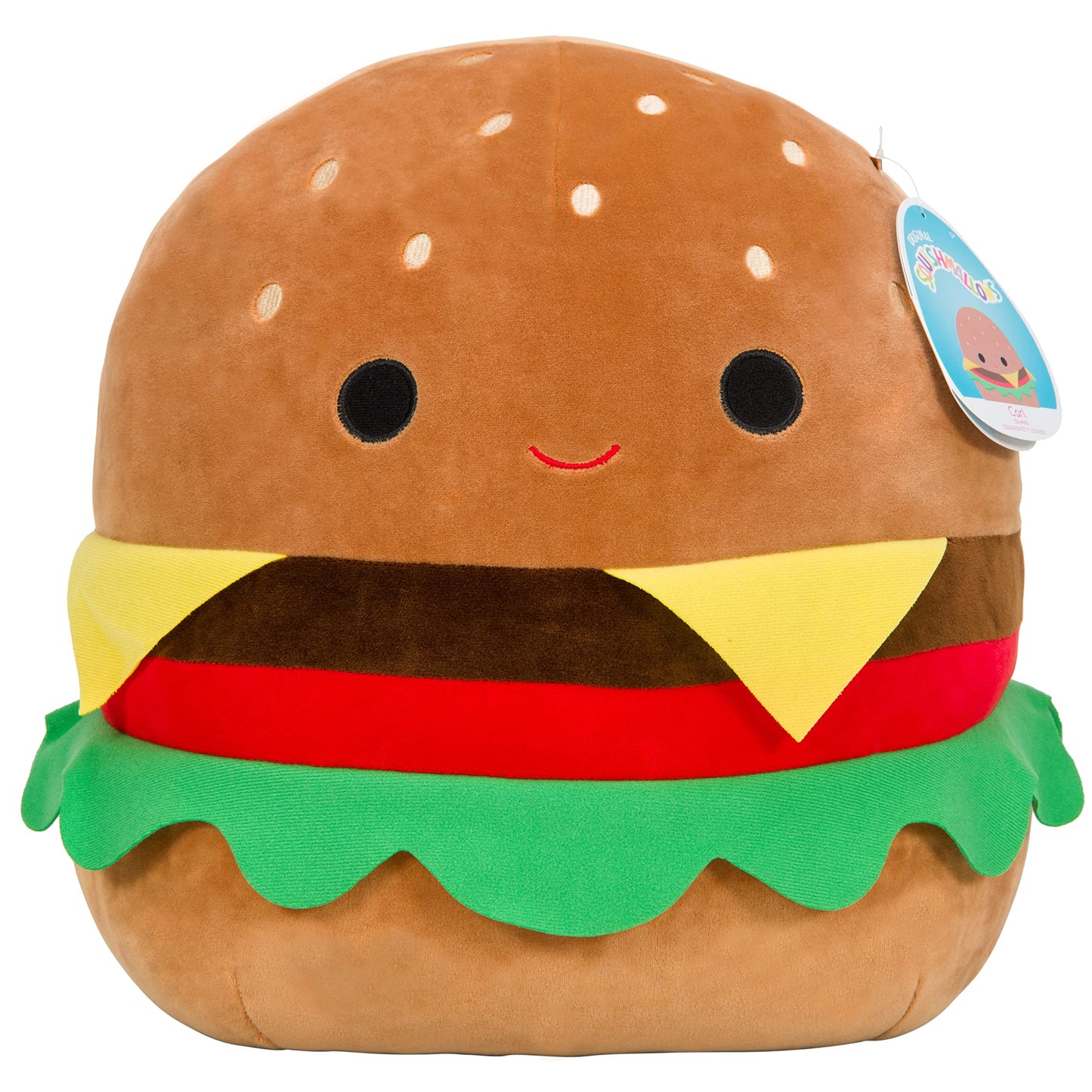 Squishmallow 16” Carl The Cheeseburger Plush – Official Kellytoy – Soft & Squishy Collectible Food Stuffed Animal – Perfect Christmas for Kids, Girls & Boys!
