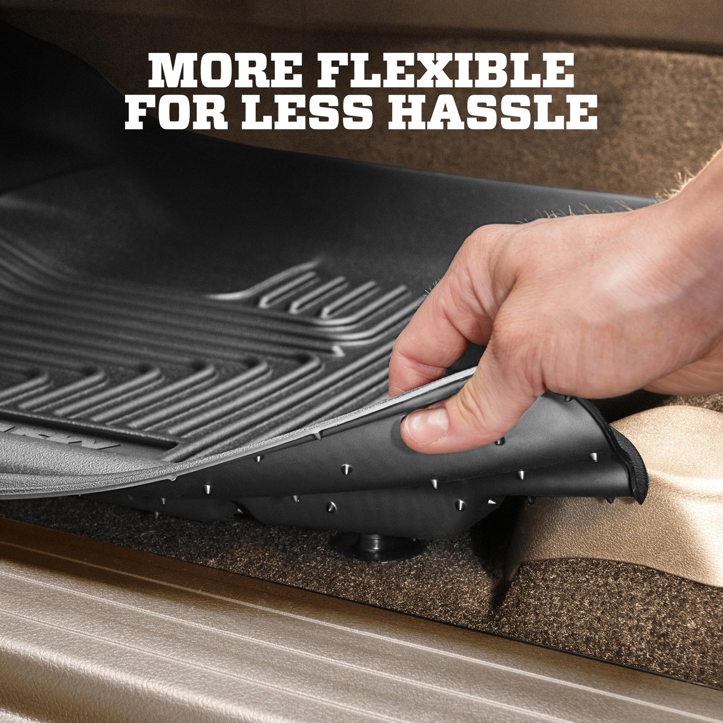Husky Liners Weatherbeater Floor Mats | Fits 2019-2026 Chevrolet Silverado & GMC Sierra 1500 & 2020-2026 Chevrolet Silverado & GMC Sierra 2500, 3500 Standard CAB | Front Row, 2-pc Black - 13201