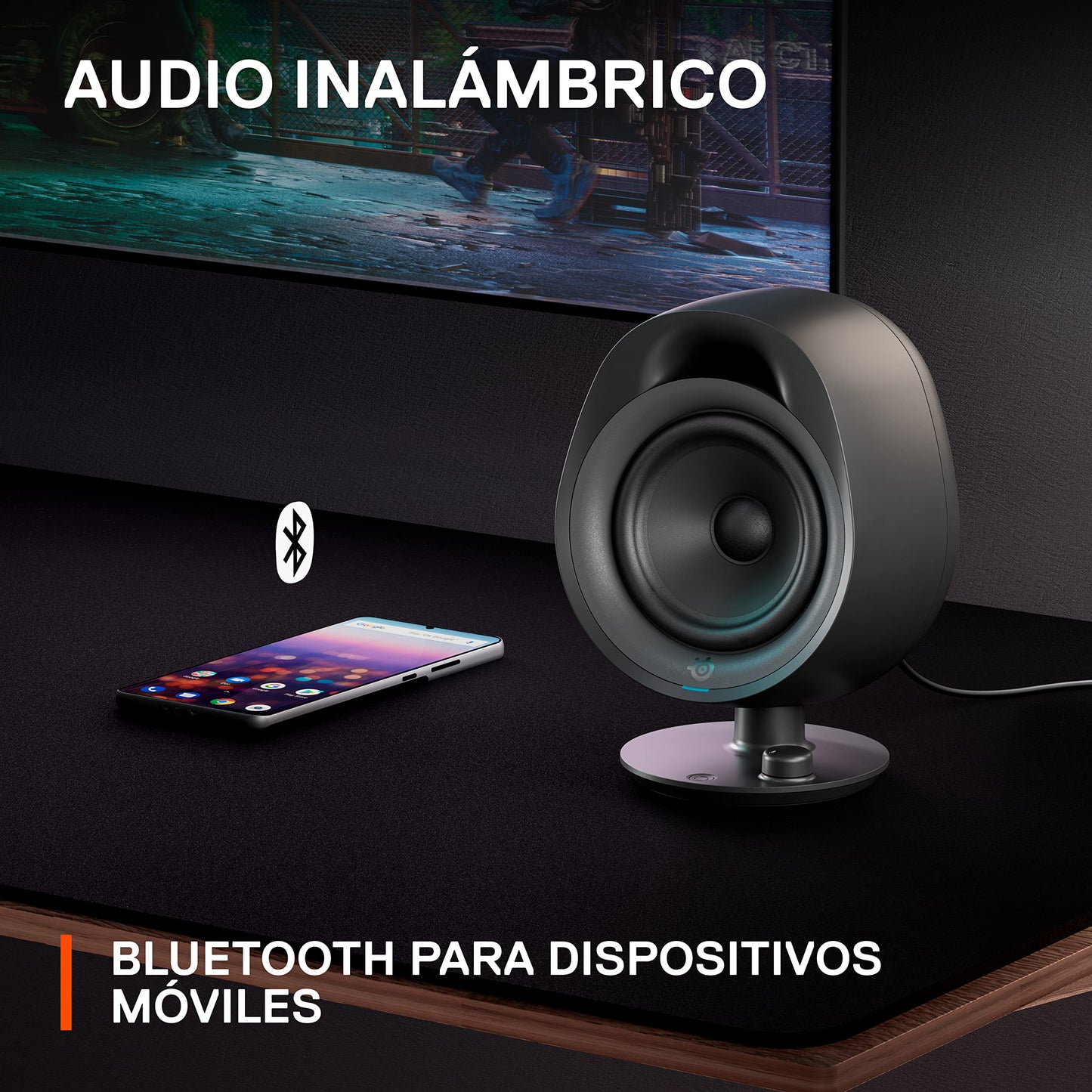 SteelSeries Arena 3 2.0 Desktop Gaming Speakers - Immersive Audio, On-Speaker Controls, 4" Drivers - Wired & Bluetooth - PC, Mac, Mobile