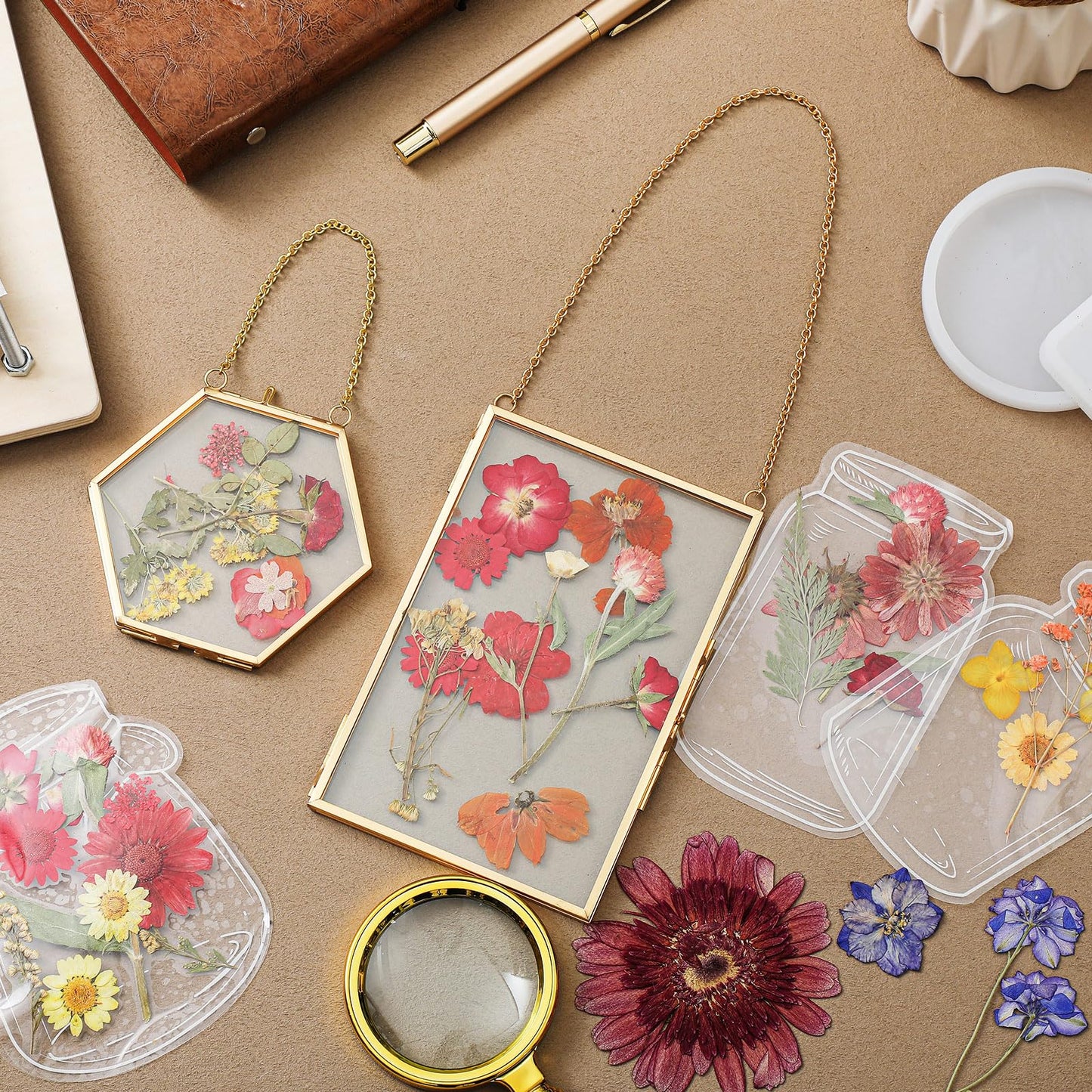 Fuyoooo Flower Press Kit, 10" x 10" Large Wooden Flower Pressing Kit for Adults DIY Bouquet Preservation & Dried Art Ideal Gift for DIY Nature Arts Craft Drying Christmas Wedding Lovers Gifts