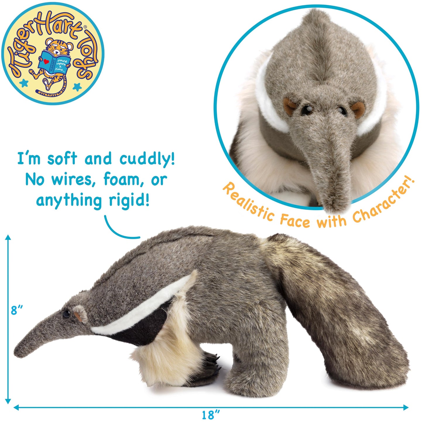 TigerHart Arsenio The Anteater - 18 Inch Stuffed Animal Plush