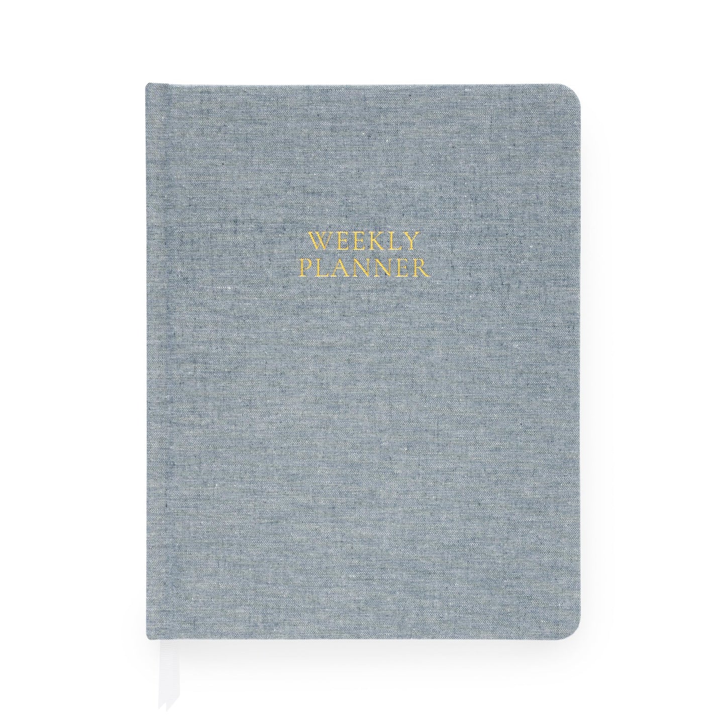 Sugar Paper Undated Weekly Planner, Fabric Cover, 7x9 Inches, Hardcover Weekly Planner (Chambray)