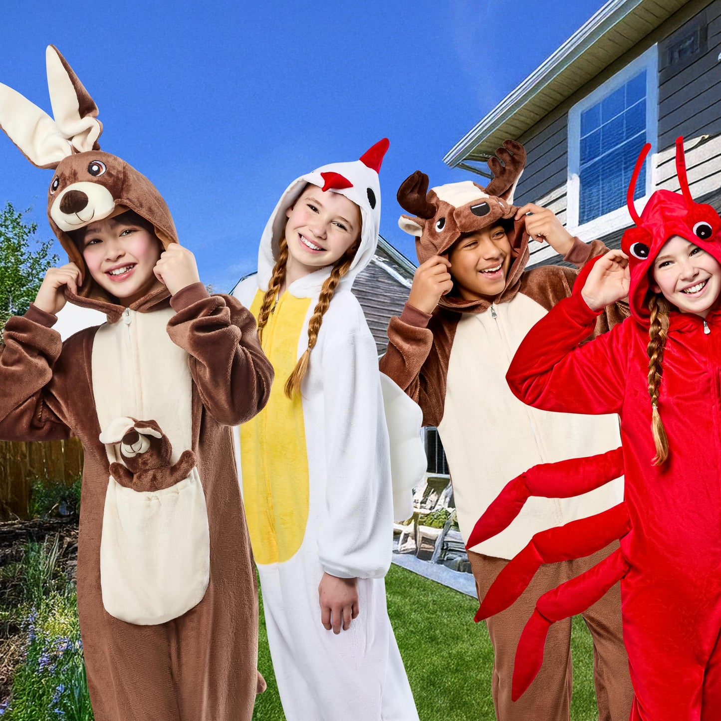 Rubies Kangaroo Comfywear Hooded Jumpsuit for Kids, Unisex S/M