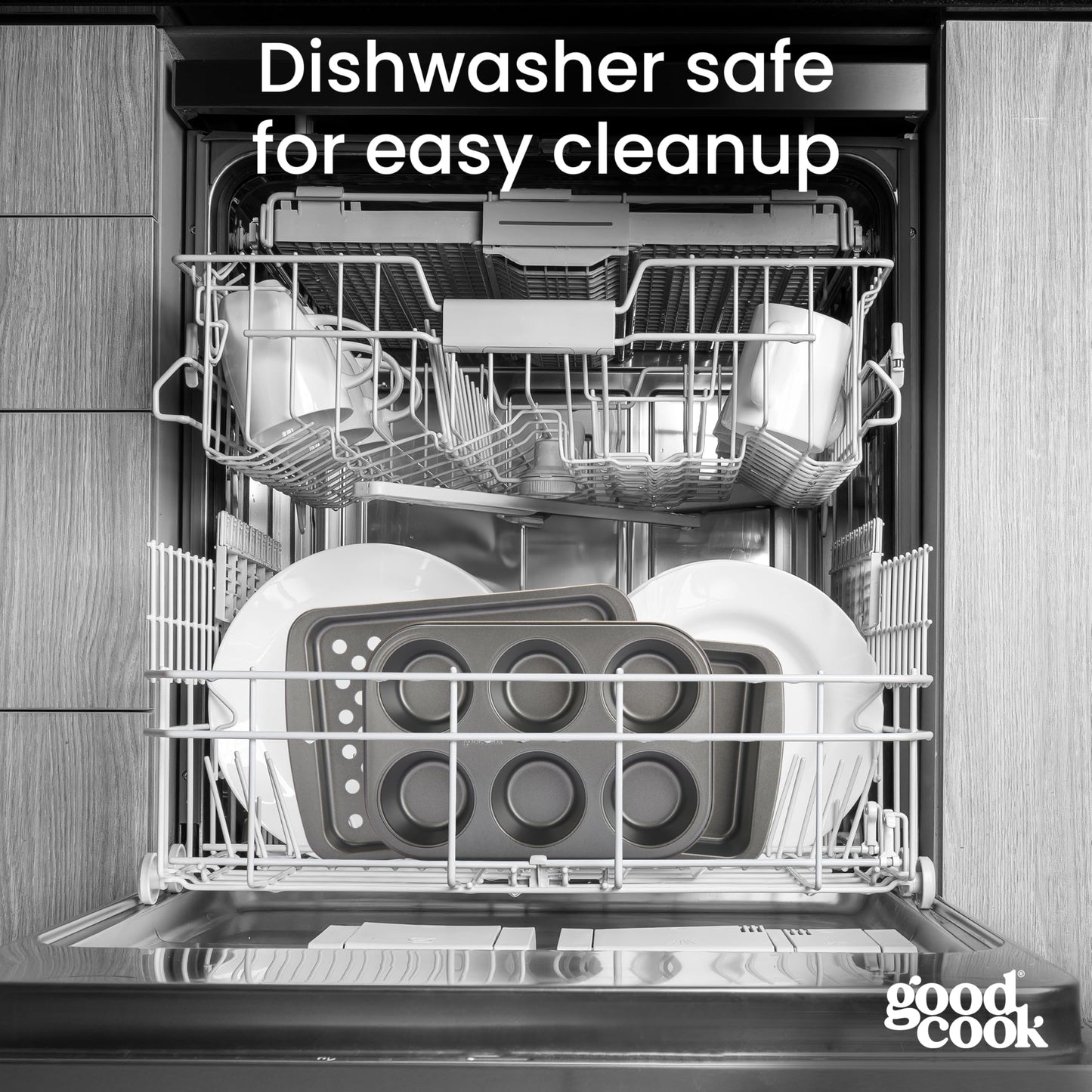 GoodCook Everyday Nonstick Toaster Oven 6-Piece Steel Bakeware Set, Gray