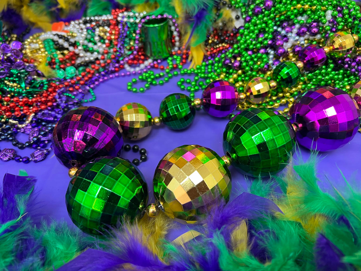 GiftExpress 6PC 44 Inch Jumbo Bead Necklace for Party Favors, Mardi Gras Festival, Parades