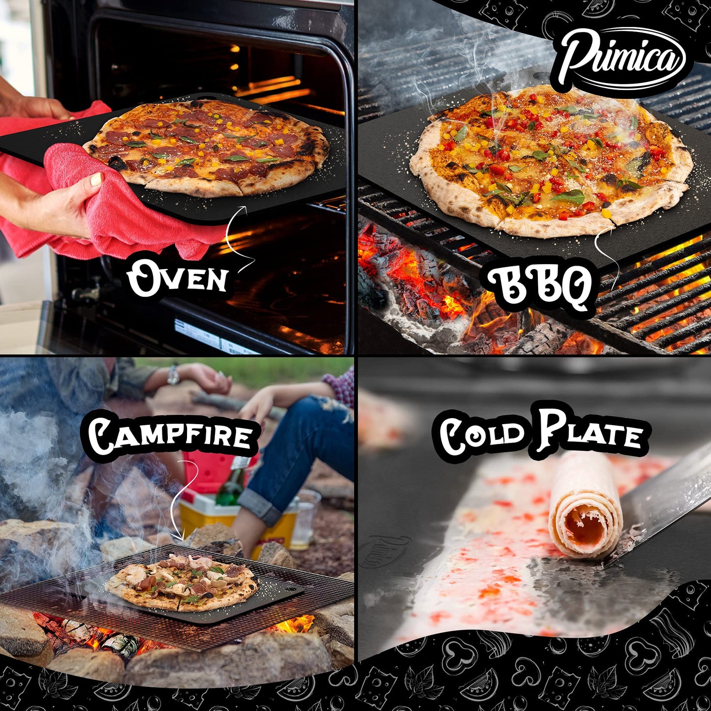 Primica Pizza Steel XL for Oven & Grill,16"x13.4", The Ultimate Crust Game Changer, Perfect for Oven Baked Pizza with higher Conductivity, Premium Baking Alternative to Pan and Stone