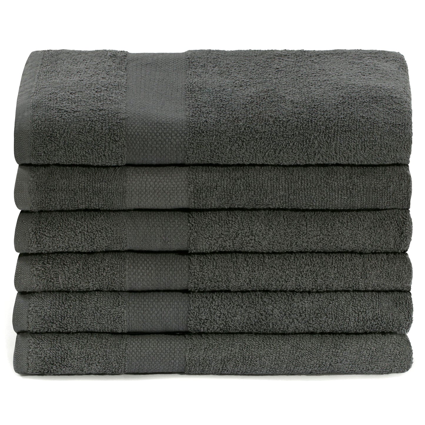 Simpli-Magic Cotton Bath Towels, 25”x50”, Gray, 6 Pack