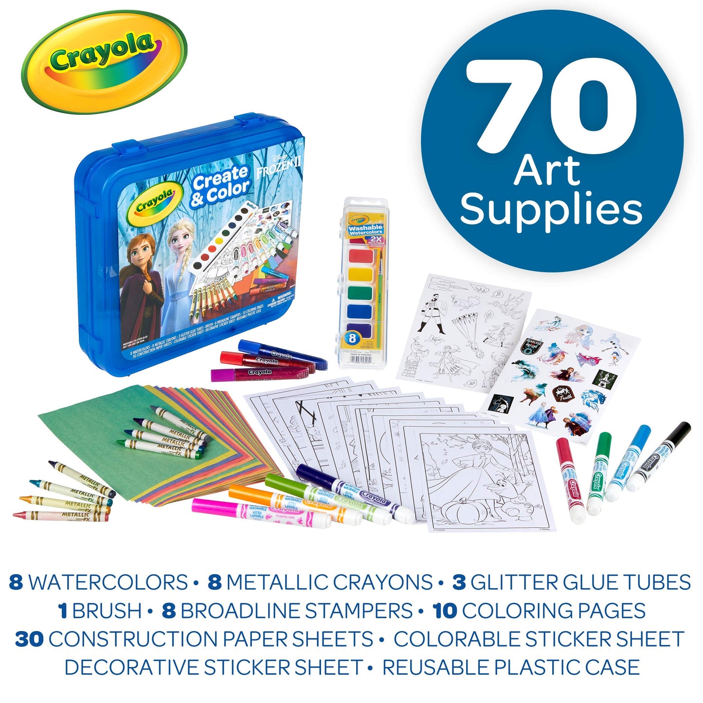 Crayola Frozen 2 Art Set, Arts & Crafts, Gift for Kids, Ages 5, 6, 7, 8