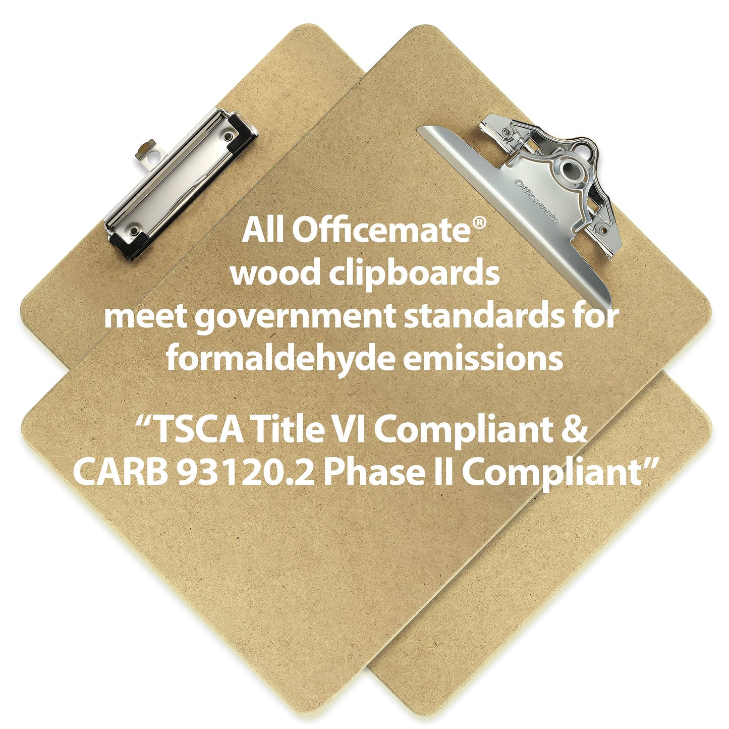 Officemate Recycled Wood Clipboards, Letter Size, 24-Pack with 6″ Rust-Resistant Clips, Durable Hardboard Writing Surface, Made in USA, 9" x 12.5" (83724)