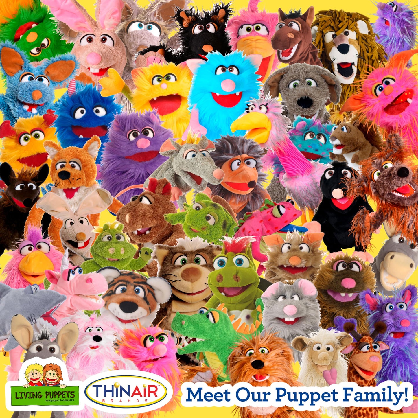 Living Puppets 20-Inch Plush Big Brown Dog Hand Puppet - Fine European Design, Ultra-Soft and Cuddly, Promotes Child Development, Safety Certified, Teacher-Recommended for Boys and Girls