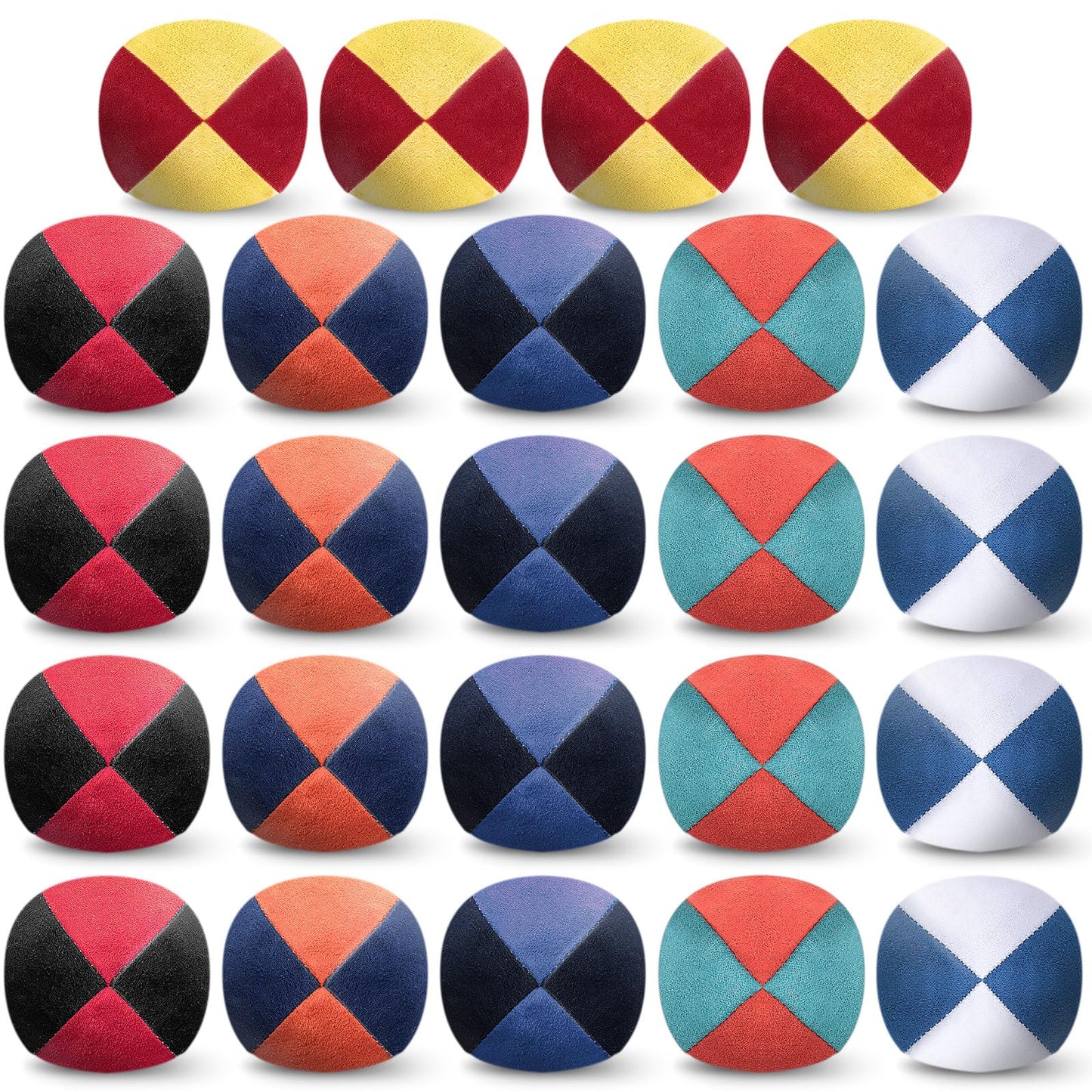 Liliful - 24 Bags 2.56" Bulk Small Multicolor Hack Ball Indoor Outdoor Toy for Kids Adults Teens Beginners Funny Gifts Games
