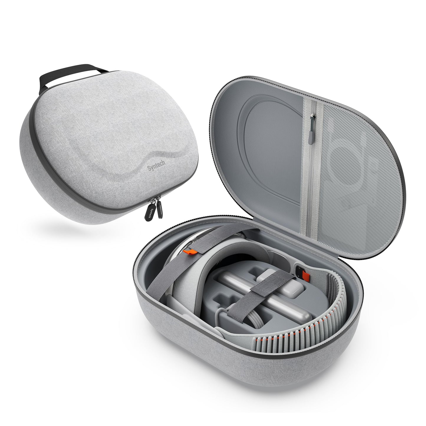 Syntech Hard Carrying Case for Apple Vision Pro and Accessories, VR Gaming Headset Case with Lens Cover, Multi-Layer Protection Shell, Suitable for Travel and Home Storage, Gray