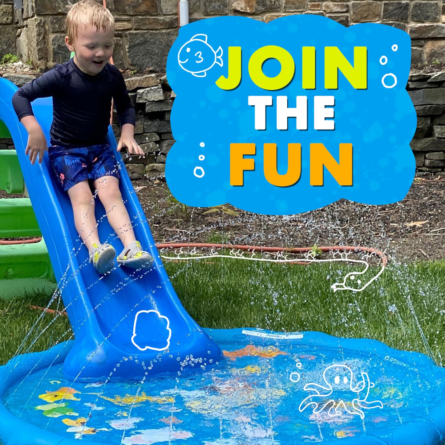 SplashEZ 3-in-1 Splash Pad, Sprinkler for Kids, and Wading Pool for Learning – Children’s Sprinkler Pool, 60’’ Inflatable Water Toys – “from A to Z” Outdoor Swimming Pool for Babies and Toddlers