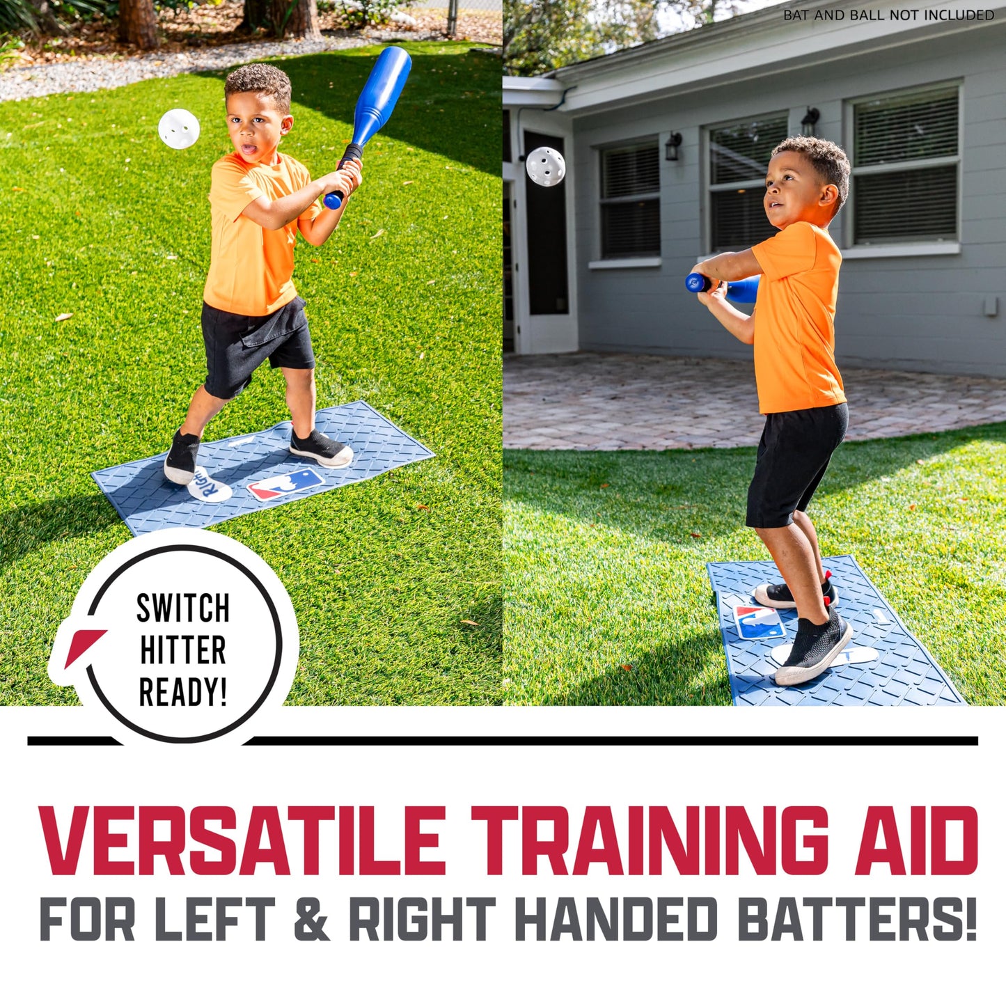 Franklin Sports MLB Learn Your Stance Batter's Box Training Mat - Perfect Kids Baseball + Teeball Practice Equipment - Fun Boys + Girls Batting Skills Toy
