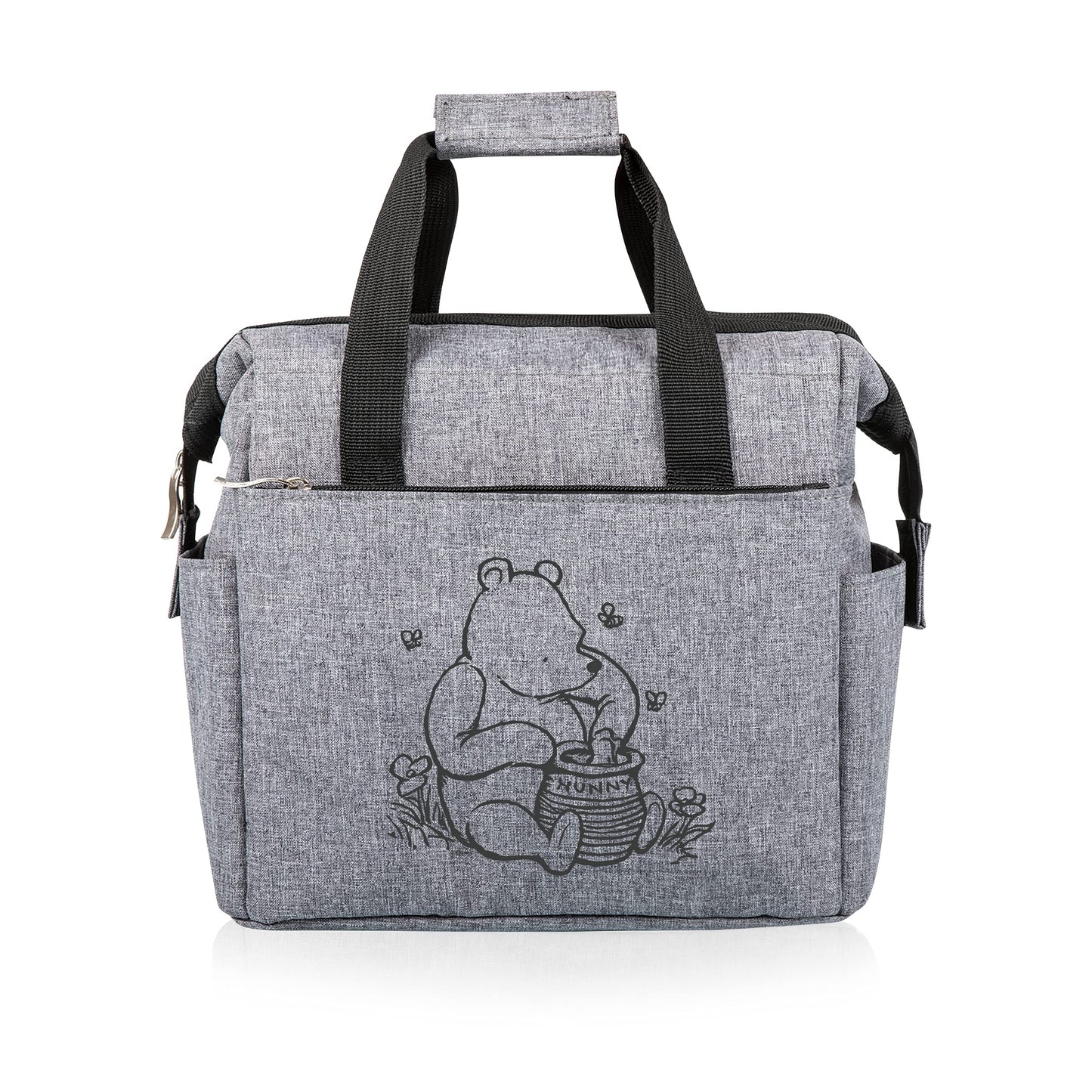 PICNIC TIME Disney Winnie the Pooh On The Go Lunch Bag, Soft Cooler Lunch Box, Insulated Lunch Bag, (Heathered Gray)