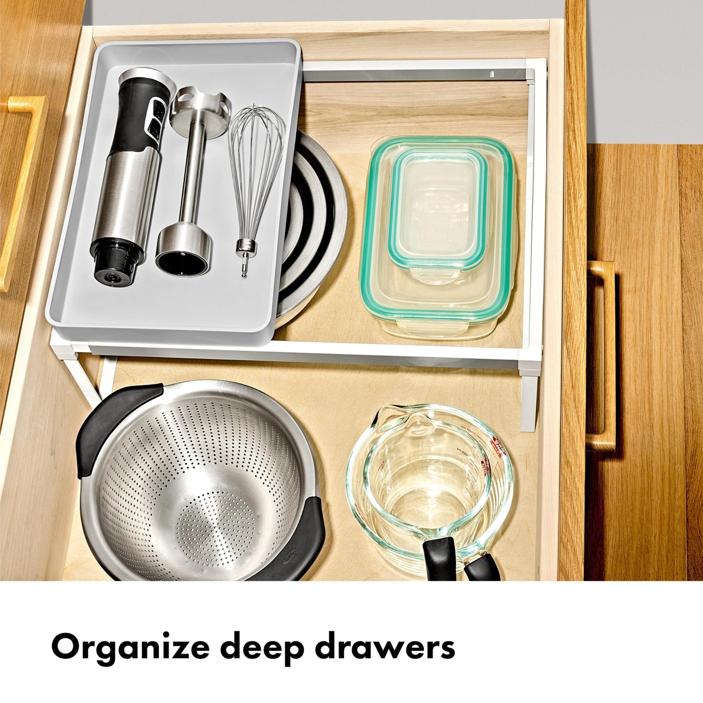 OXO Good Grips Adjustable Deep Drawer Organizer, Utensil Holder Drawer