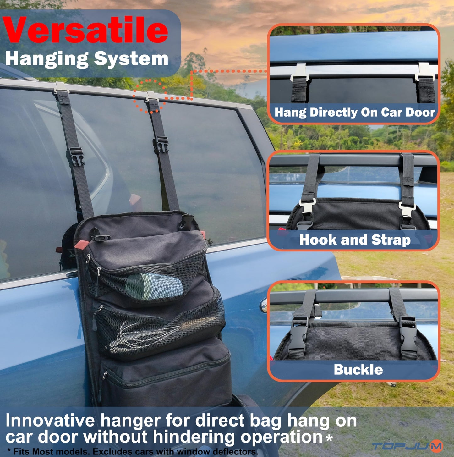 Camp Kitchen Organizer, Utensil Storage Caddy Bag, Multi-Pockets, Paper Towel Holder, Portable Hanging Kitchen Cookware Holder for Camping Utensils, Tableware & BBQ Essentials, Bag Only