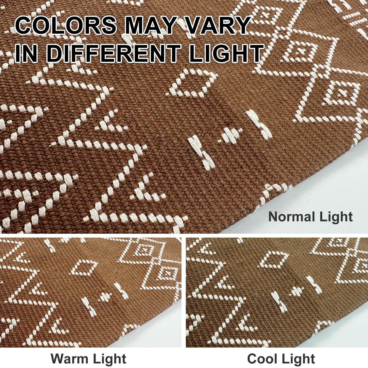 winolive Washable Area Rug 5x7 ft,Rubber Backed Non Slip Faux Jute Rug for Office,Living Room and Bedroom Braided Rug,Indoor Floor Carpets for Dining Room,Farmhouse,Brown/White