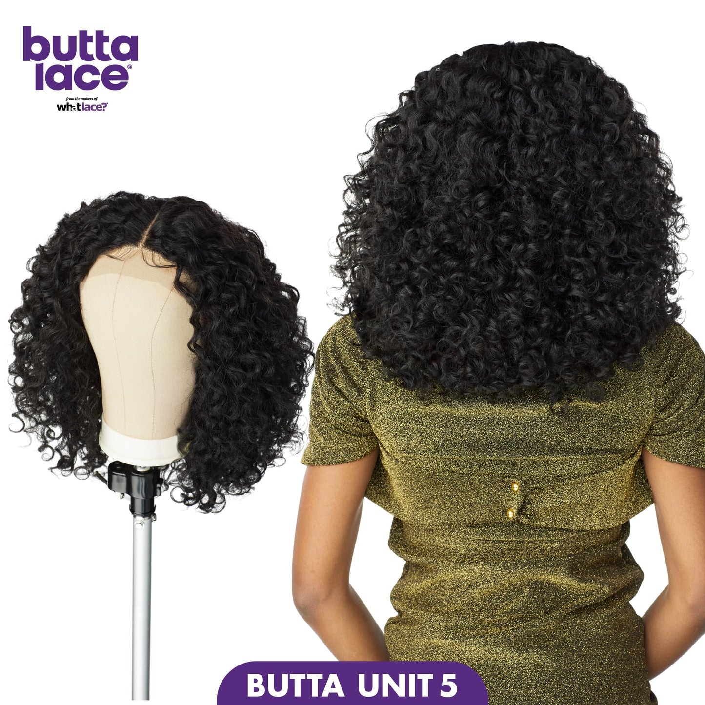 Sensationnel Butta lace wigs - unit 5 extra wide 5 inch deep parting synthetic preplucked hairline glueless lacefront (1 JETBLACK)