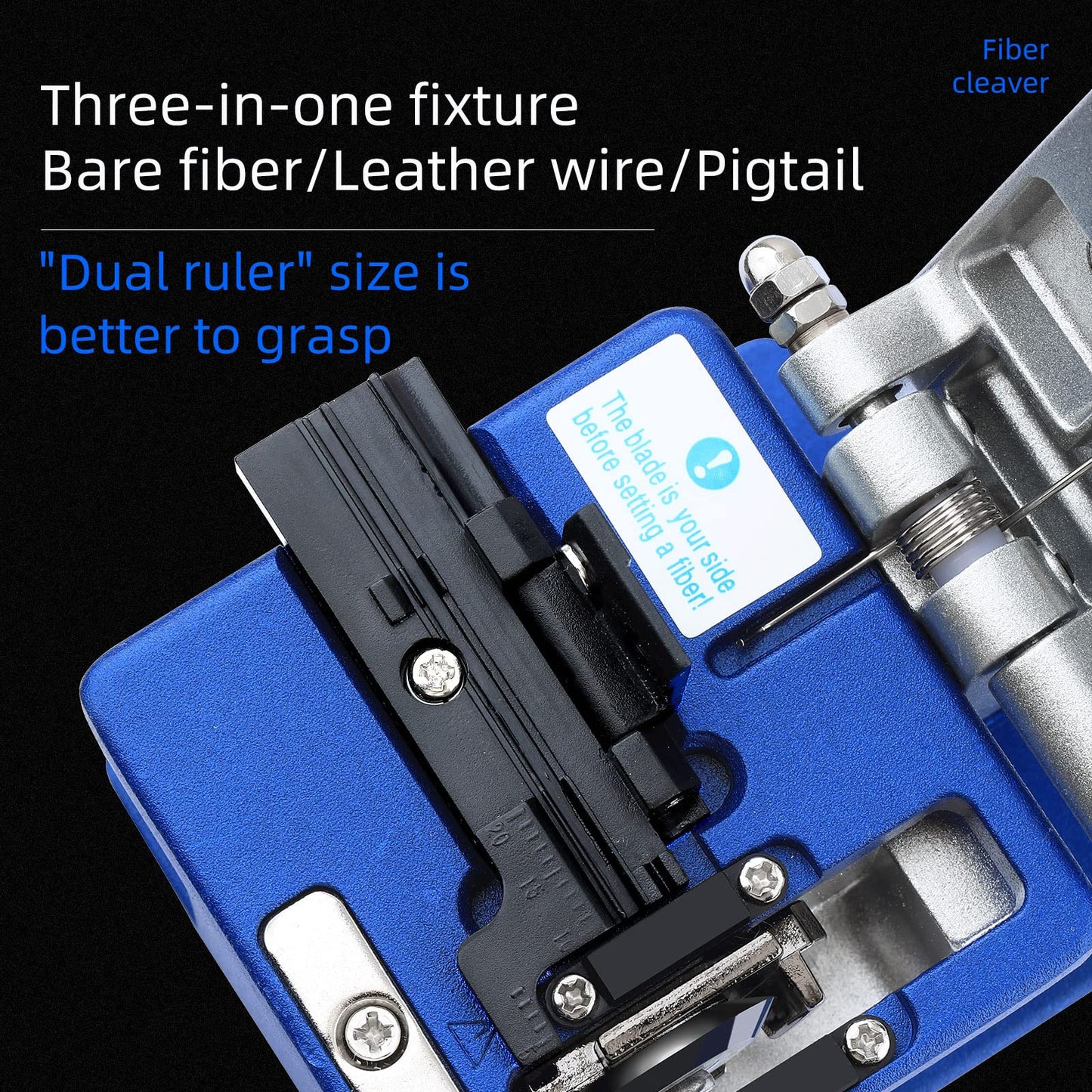 FTTH optical fiber tool kit with 36000 cutter FC-6S and optical fiber drop cable optical fiber stripper CFS-3 stainless steel Adjustable openin three-port hole optical fiber cold connection (5 in 1)