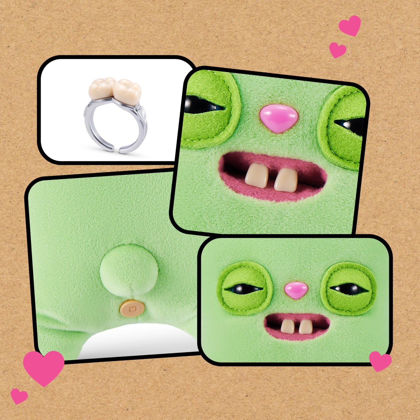 Fuggler Wedding Fuggs 9-Inch Plush 2-Pack by ZURU – Funny Ugly Monster Stuffed Animals with Human-Like Teeth & Tooth Ring, Collectible Plush for Kids, Tweens, Teens & Adult Fans