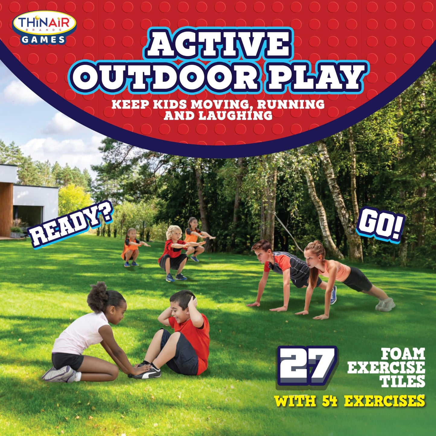 Backyard Field Day Obstacle Course Game – 27 Double-Sided Foam Challenge Tiles with 54 Kid-Friendly Exercises, Stopwatch, Jump Rope & Carry Bag – Outdoor Fitness Fun for Kids & Families