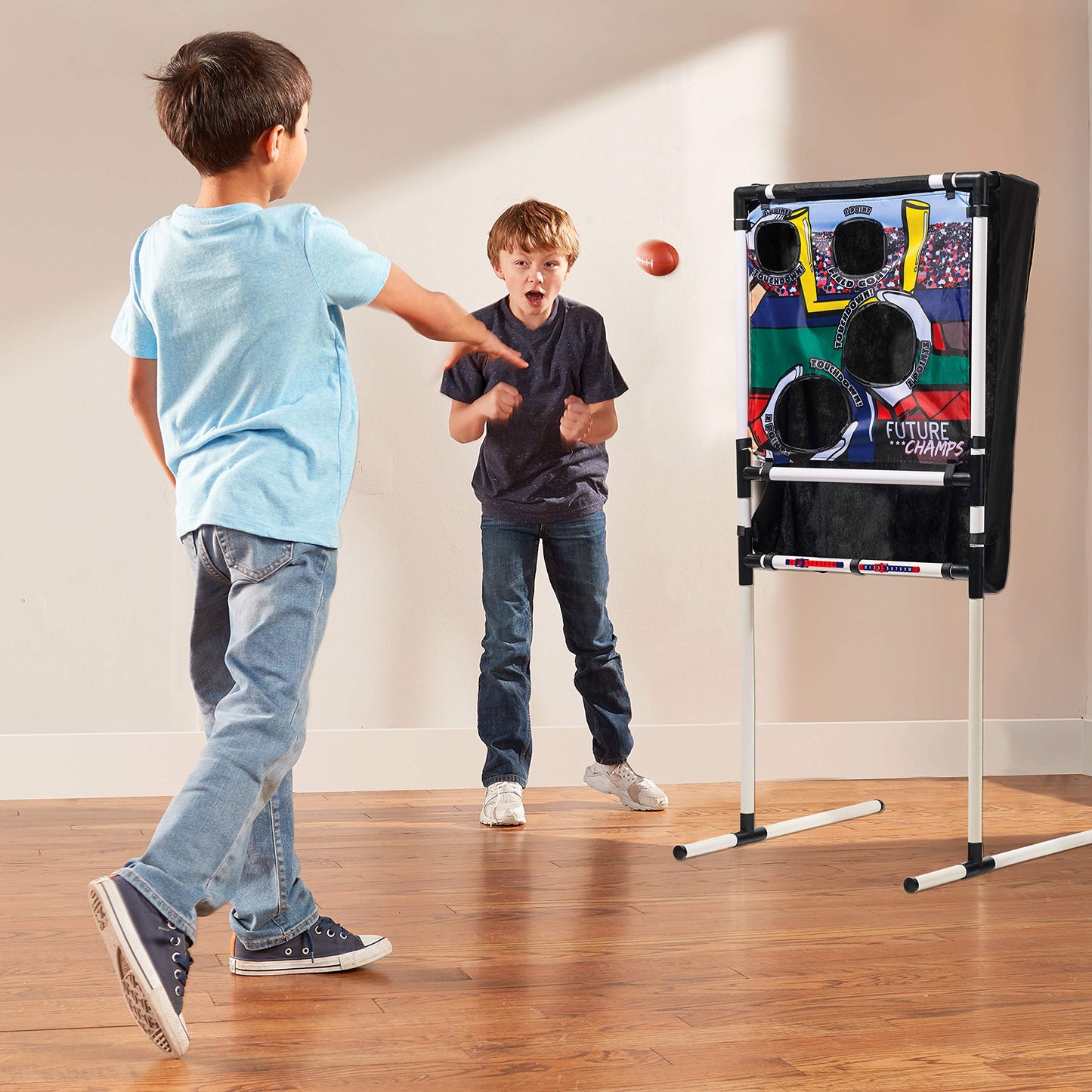 Franklin Sports Kids Football Target Toss with Mini Balls - Indoor Football Passing Game for Kids - Targets Included