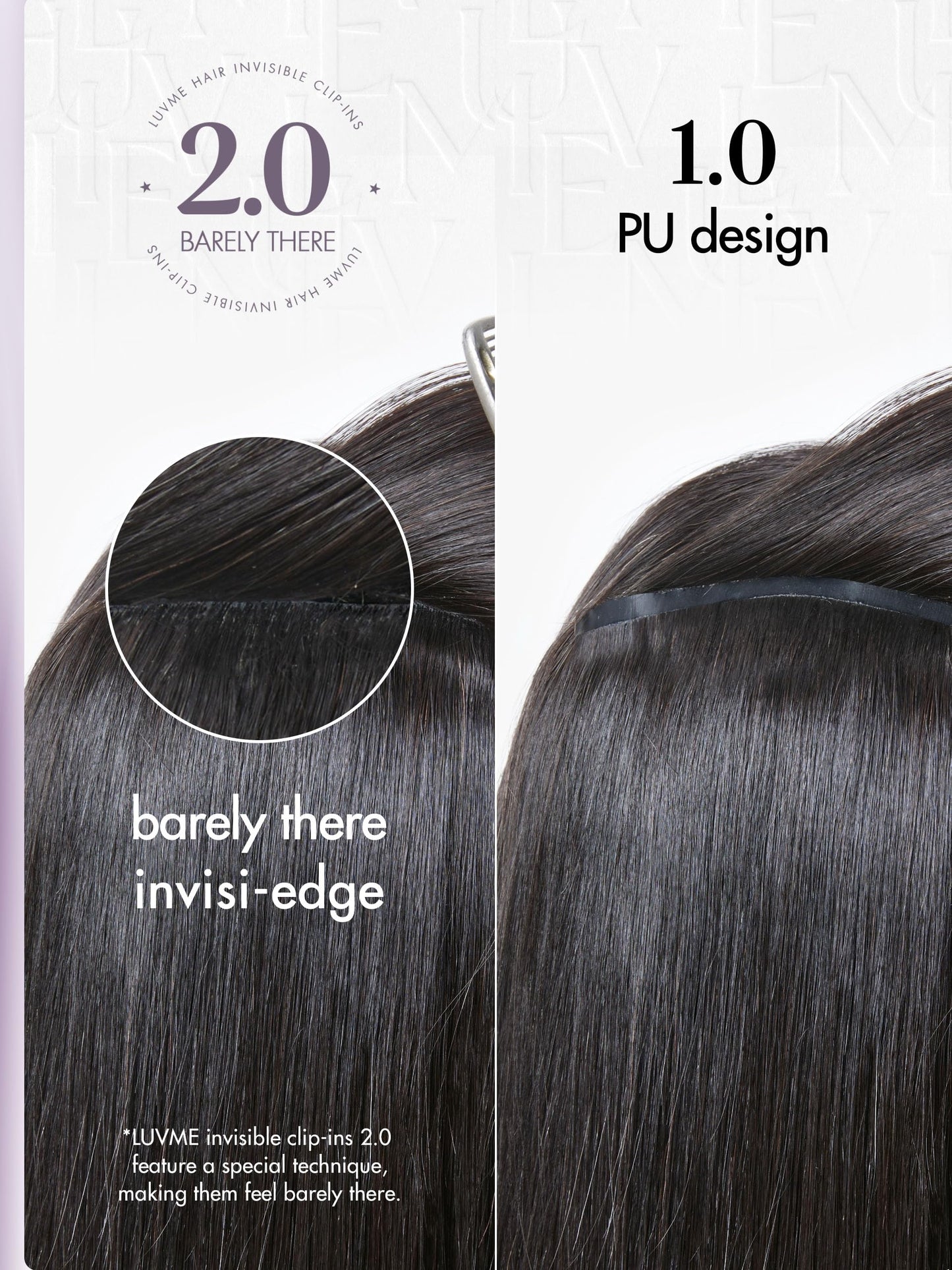 LUVME Invisible Clip in Hair Extensions Real Human Hair, Remy Human Hair Extensions Clip ins for Women, Natural Human Hair, 16 inch 110g 7Pcs, Natural Black