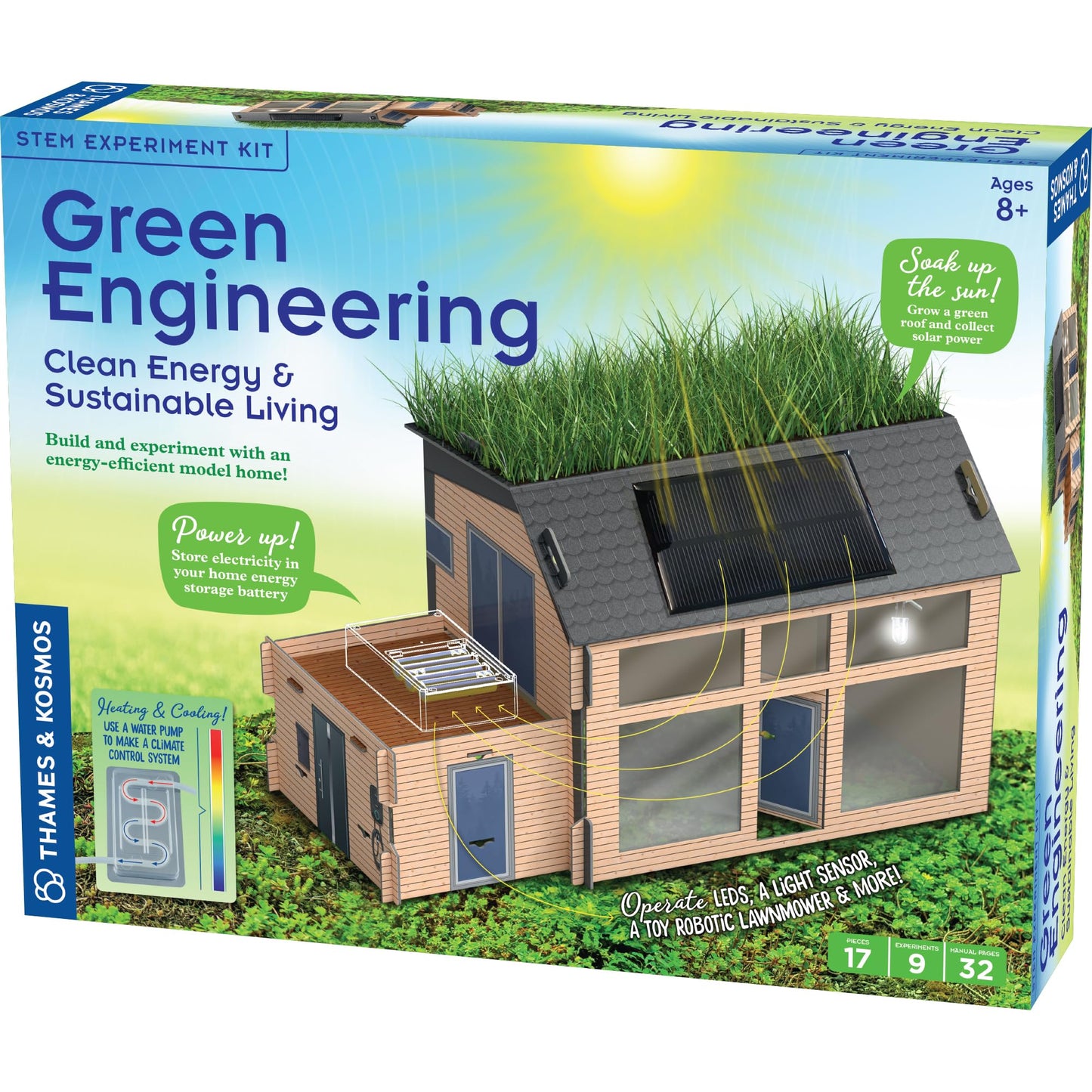 Thames & Kosmos Green Engineering STEM Kit | Build & Experiment with an Energy-Efficient Model Home, Explore Clean Energy, Sustainable Living, Includes Solar Panel, LEDs, Sensors, Ideal for Classrooms
