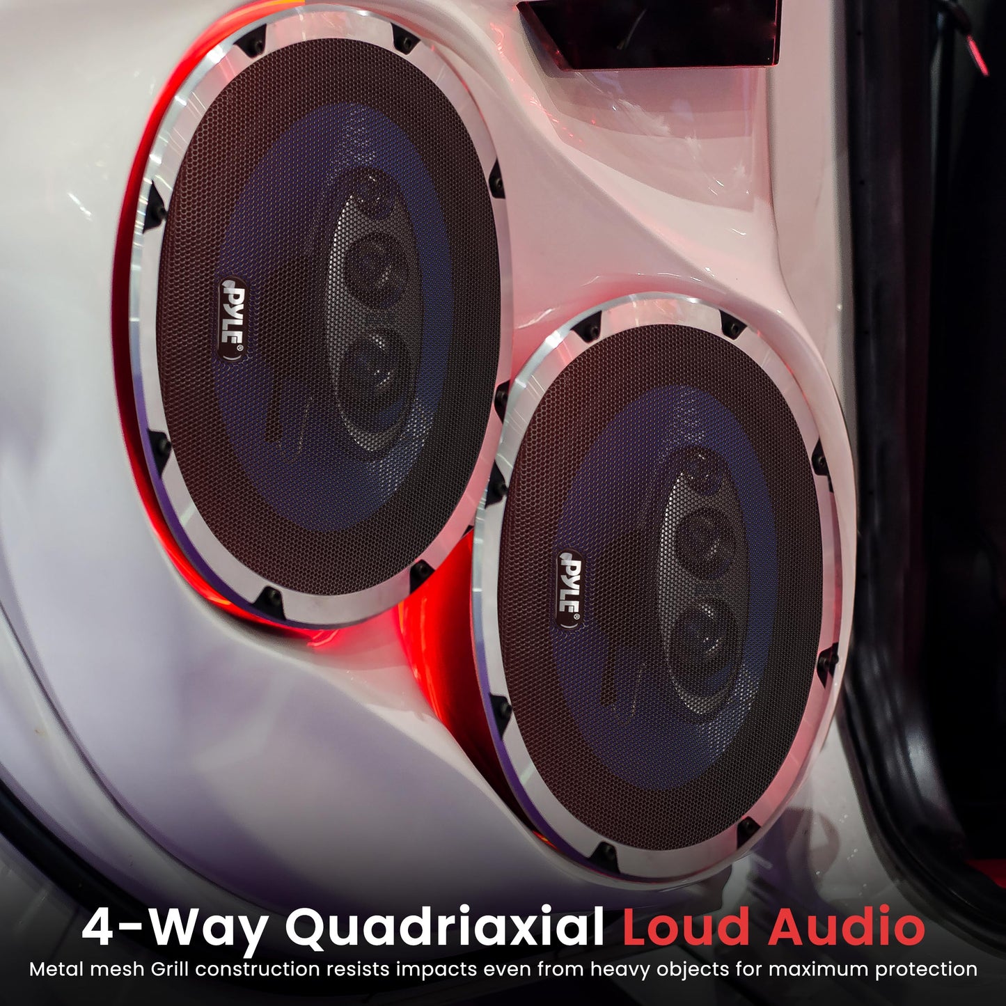 6” x 8” Car Sound Speaker (Pair) - Upgraded Blue Poly Injection Cone 3-Way 360 Watts w/ Non-fatiguing Butyl Rubber Surround 70 - 20Khz Frequency Response 4 Ohm & 1" ASV Voice Coil - Pyle PL683BL