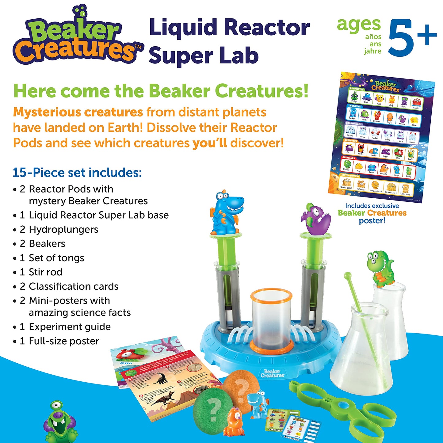 Learning Resources Beaker Creatures Liquid Reactor Super Lab, Homeschool, STEM, Science Exploration Toy, Ages 5+